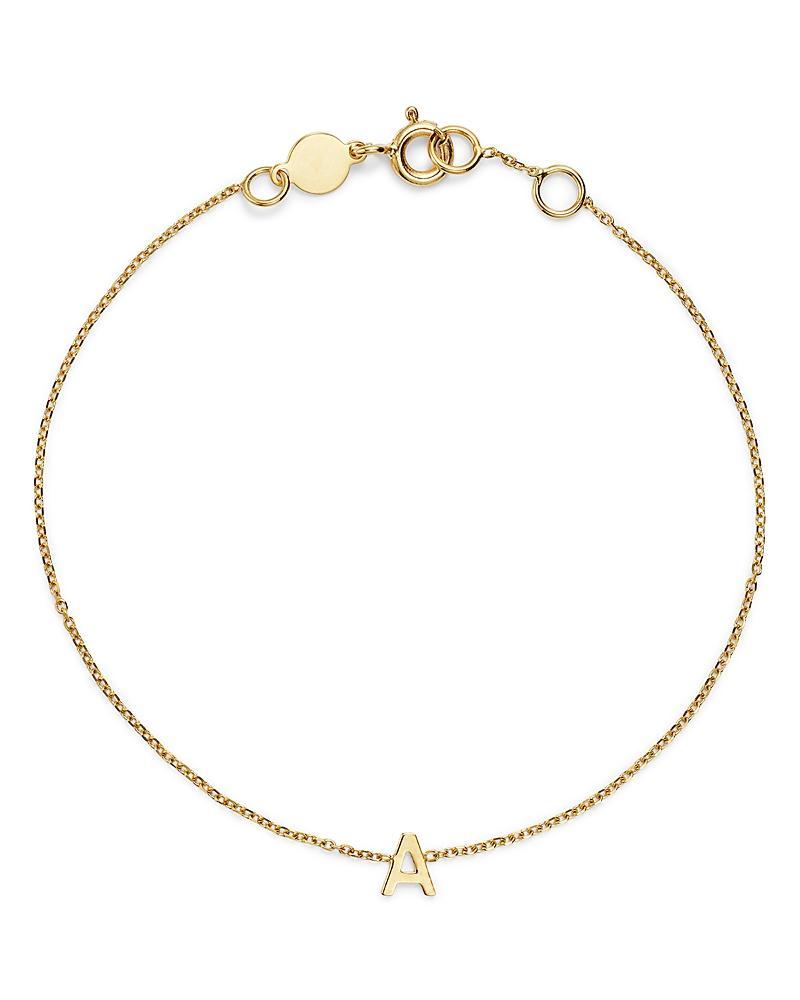 Womens 14K Yellow Gold Initial Charm Bracelet Product Image