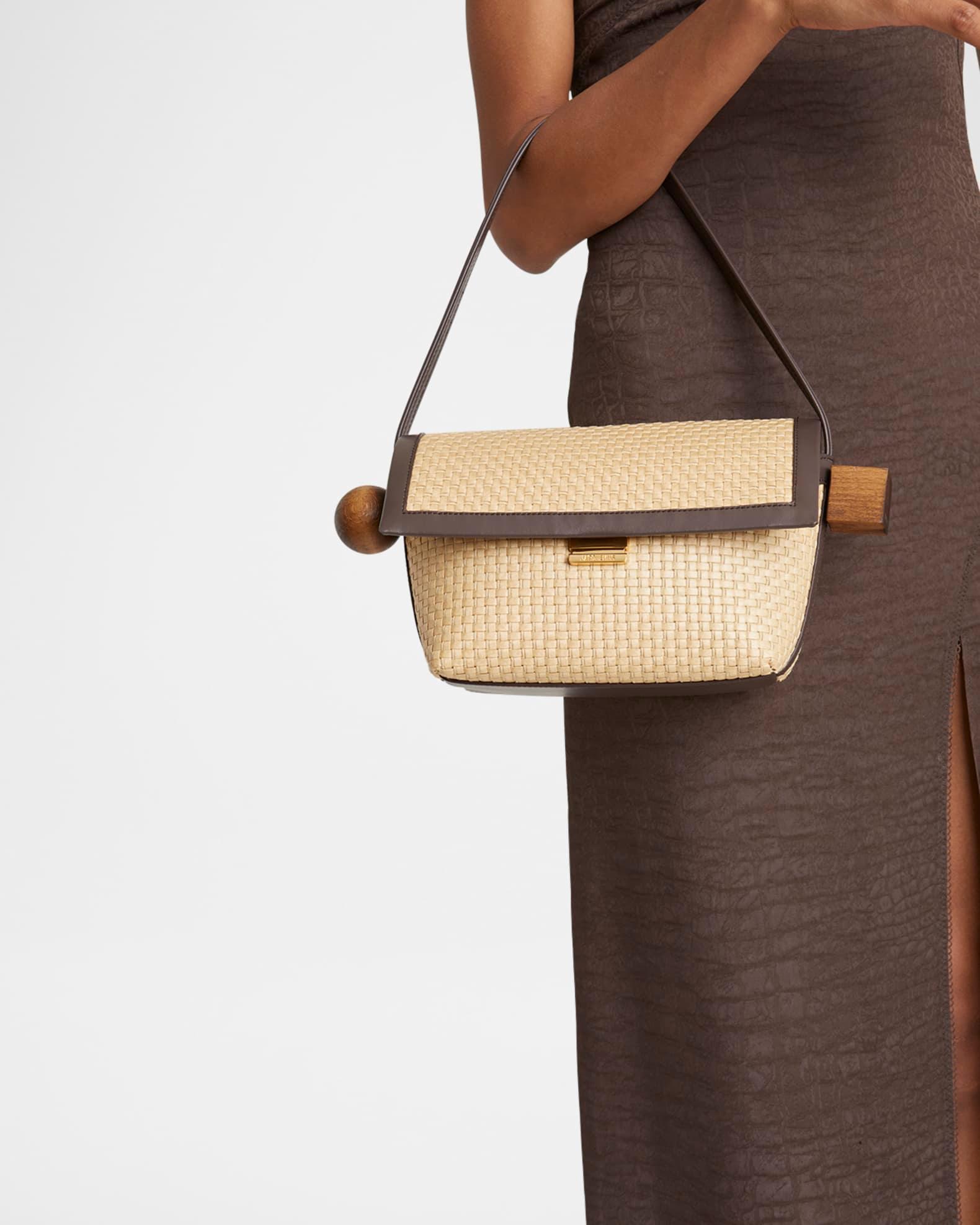 Le Rond Geometric Raffia Shoulder Bag Product Image
