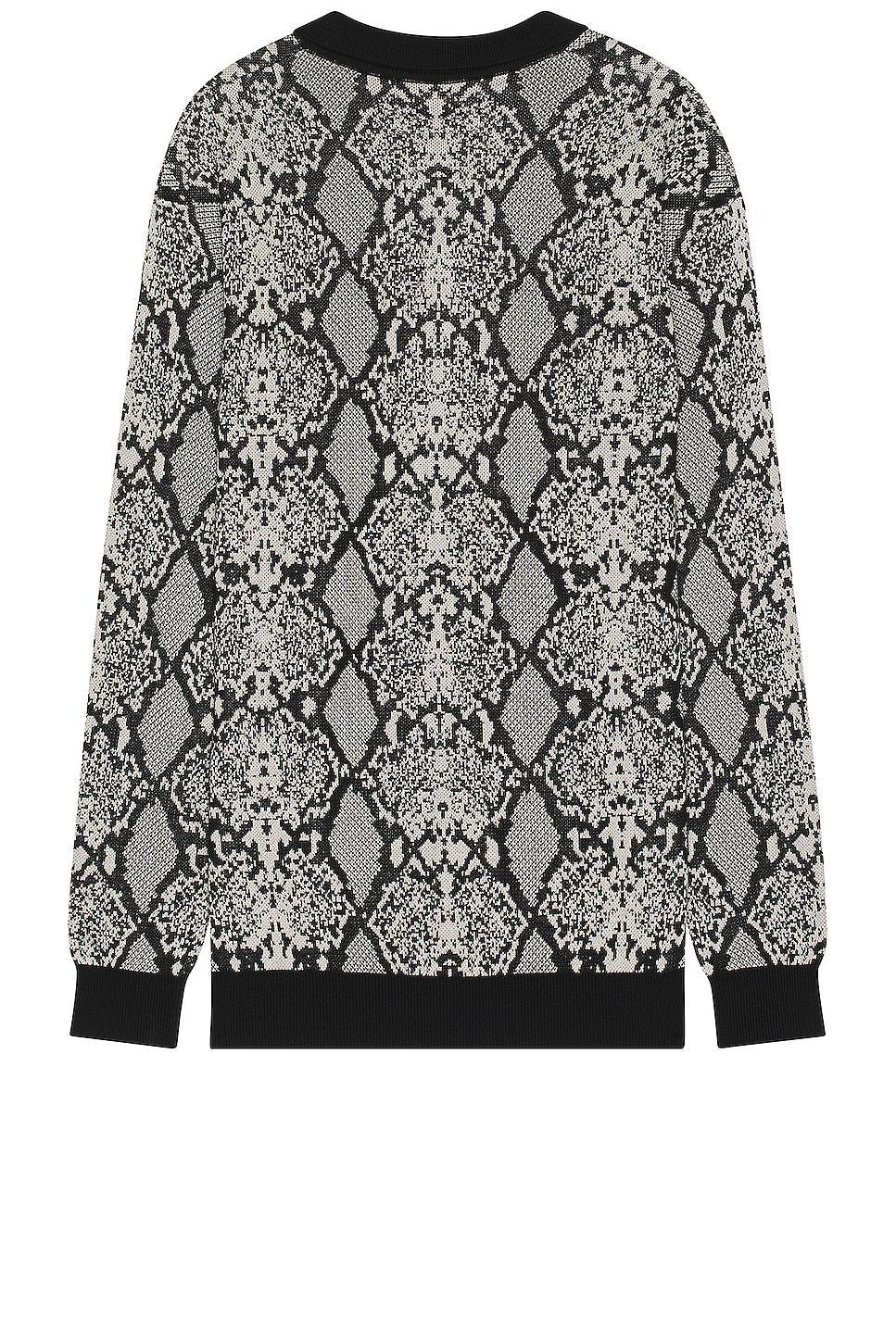 WACKO MARIA Python Knit Polo in White Product Image