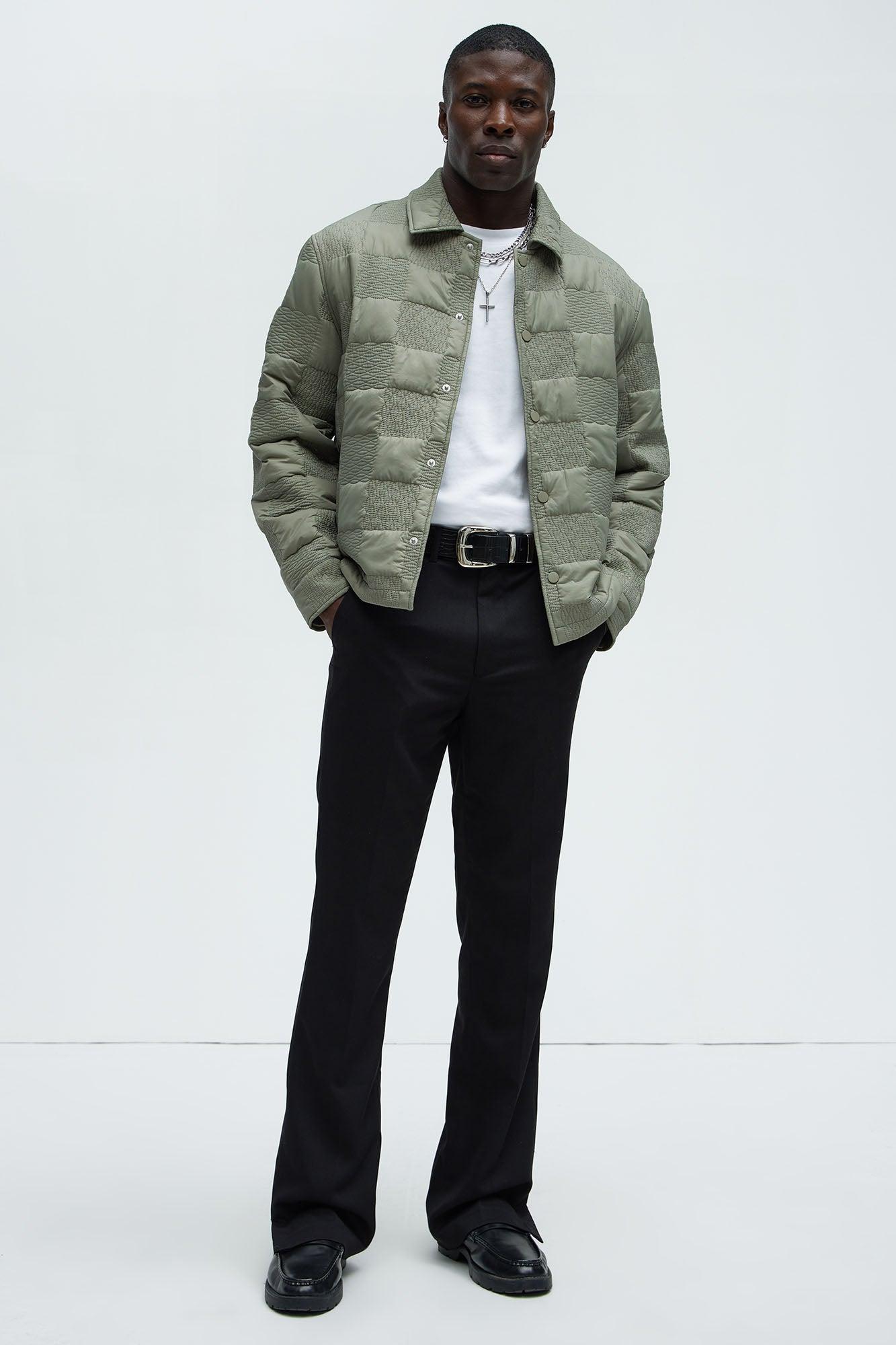 Laurel Checker Quilt Jacket - Olive Product Image