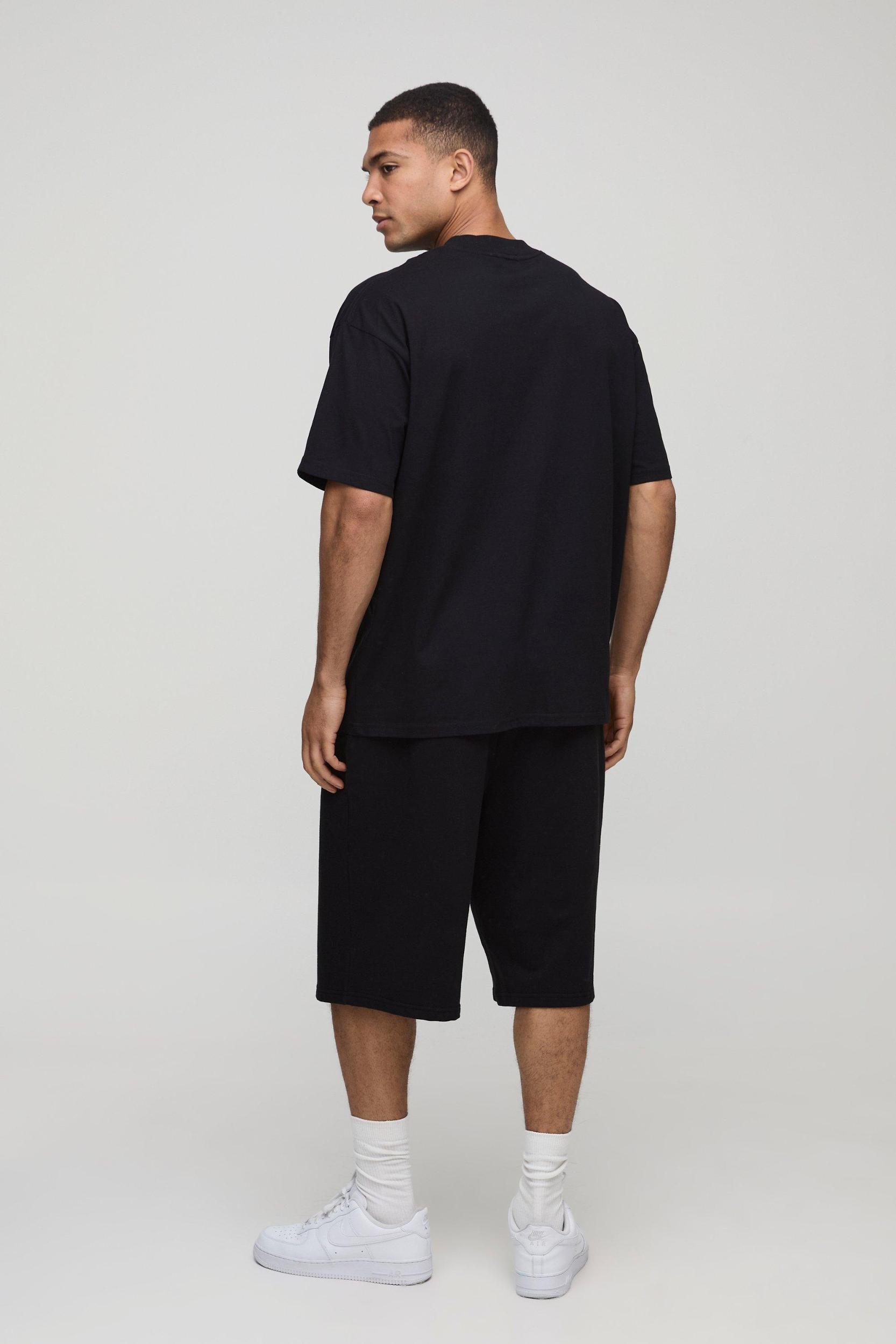 2 Pack Basic Oversized Heavyweight Extended Neck T-Shirts | boohooMAN USA Product Image