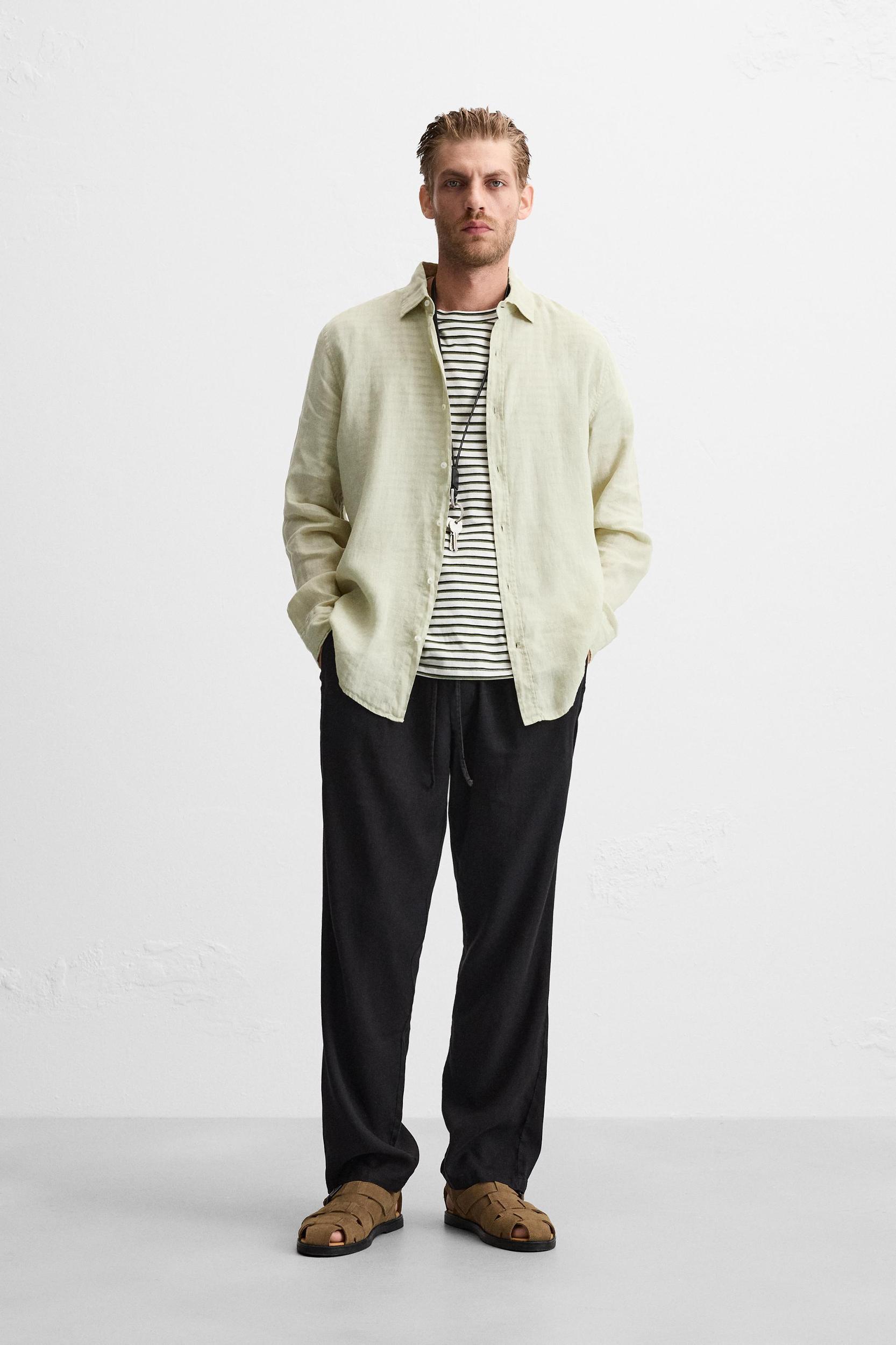 PLEATED COTTON - LINEN PANTS Product Image