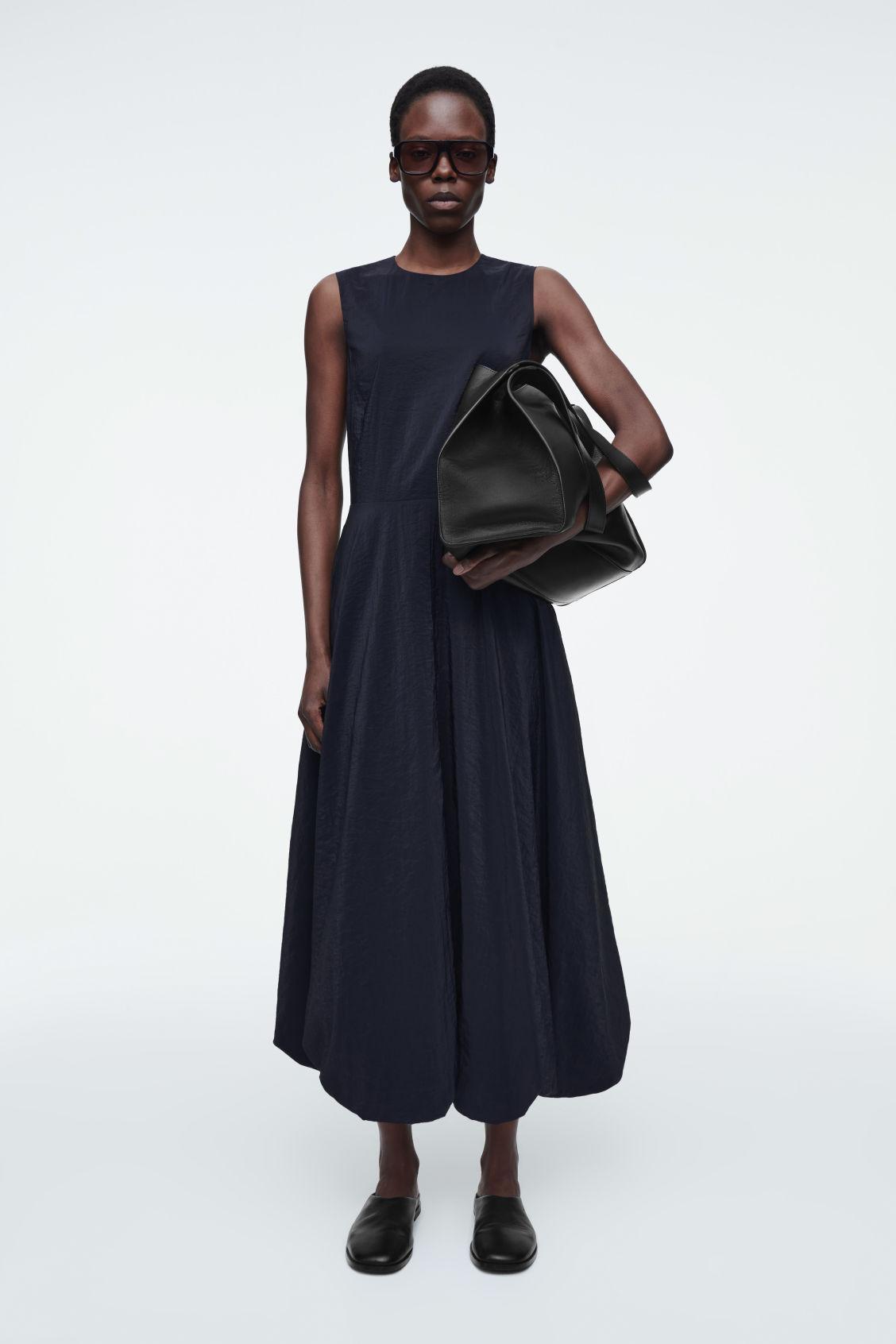 SLEEVELESS BUBBLE-HEM MIDI DRESS Product Image