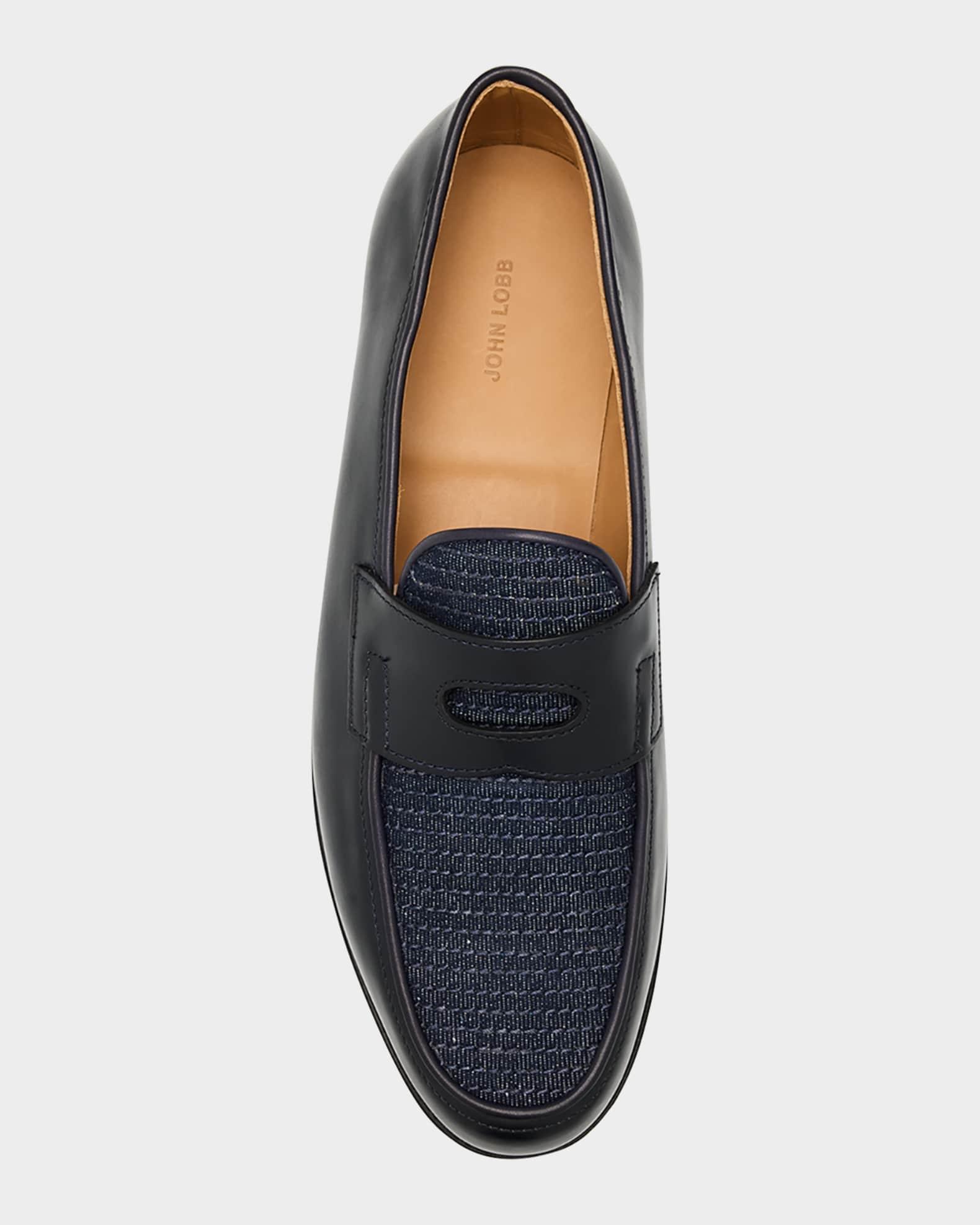 Men's Textured Leather Formal Loafers Product Image