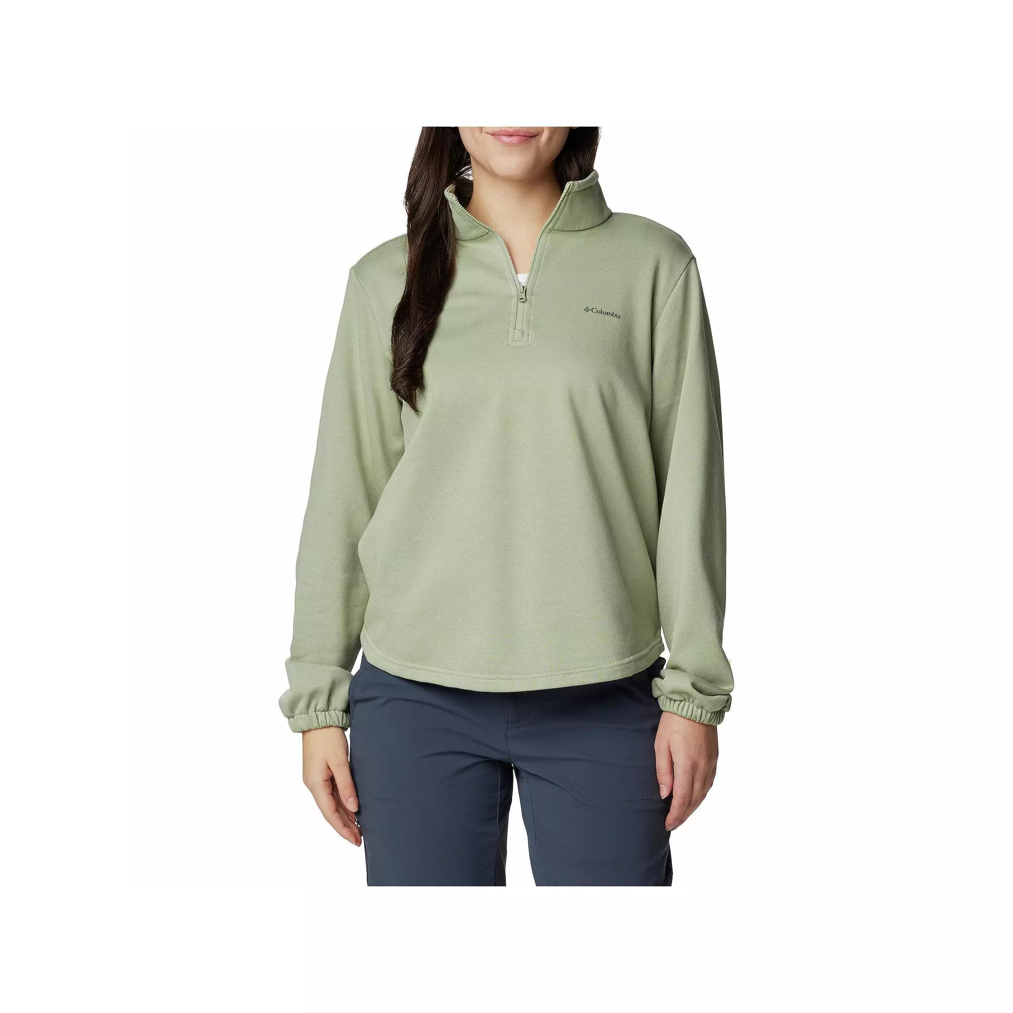 Women's Columbia Trek French Terry Half-Zip Pullover Sweatshirt, Size: XS, Safari Product Image