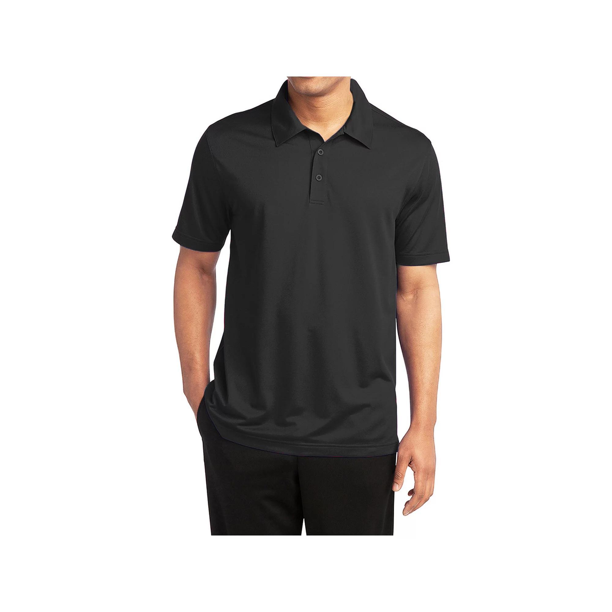 Men's Galaxy By Harvic Moisture-Wicking Polo, Size: Large, Black Product Image