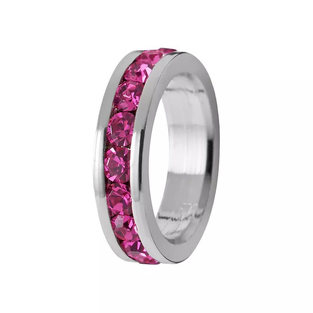 Traditions Jewelry Company Sterling Silver Crystal Birthstone Rondelle Charm, Womens, Purple Product Image