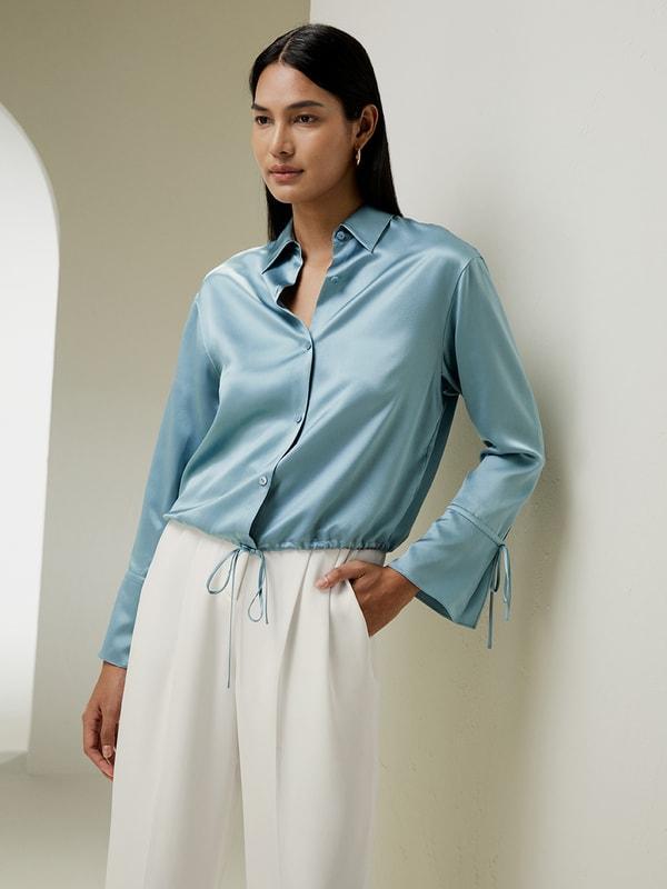 Silk Blouse with Drawstring Product Image