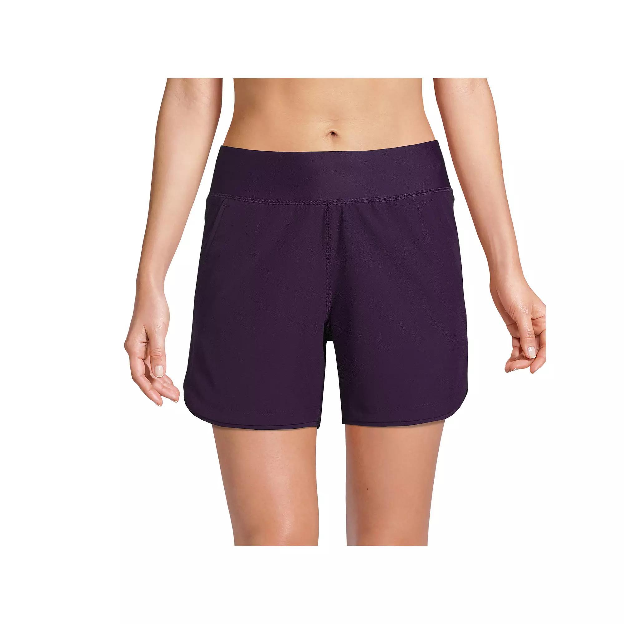 Women's Lands' End Curvy Fit 5" Quick Dry Swim Shorts, Size: 16, Deep  Blue Product Image