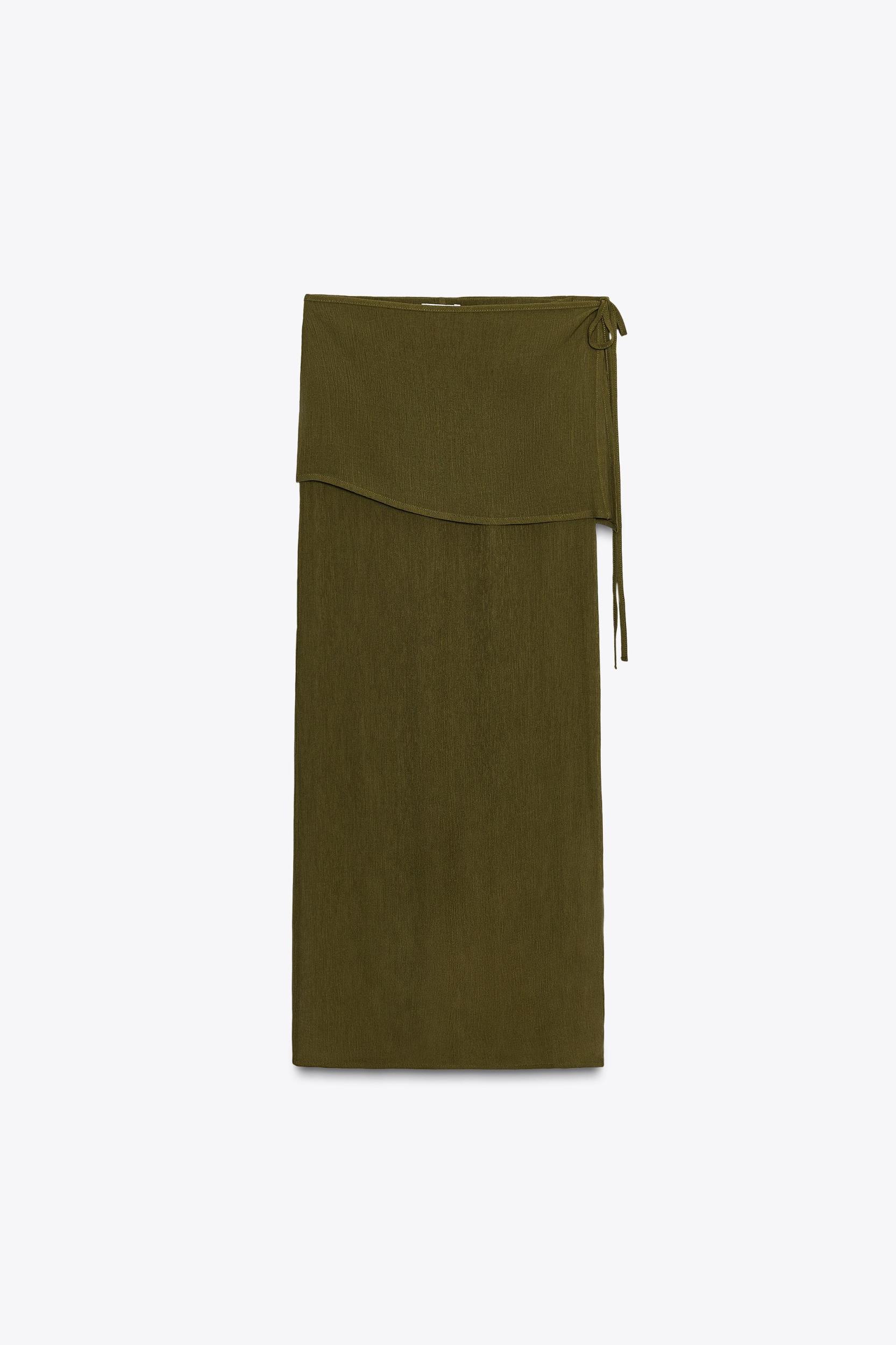 SEMI-SHEER TEXTURED WRAP SKIRT Product Image