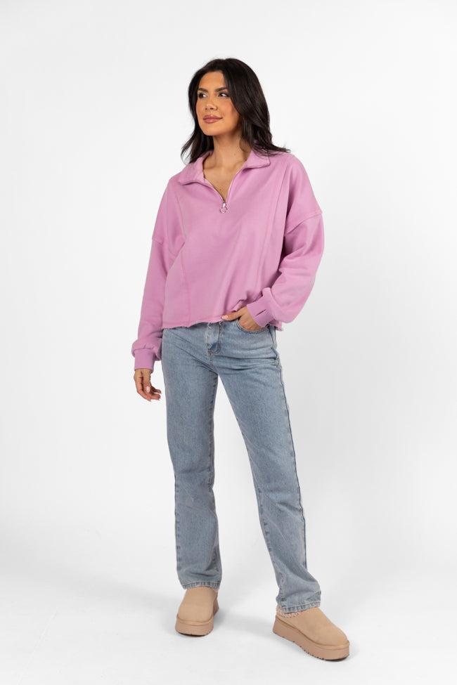Chill Factor Purple Quarter Zip Pullover Sweatshirt FINAL SALE Product Image
