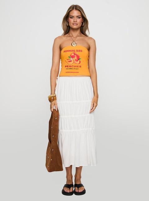 Perky Maxi Skirt White Product Image