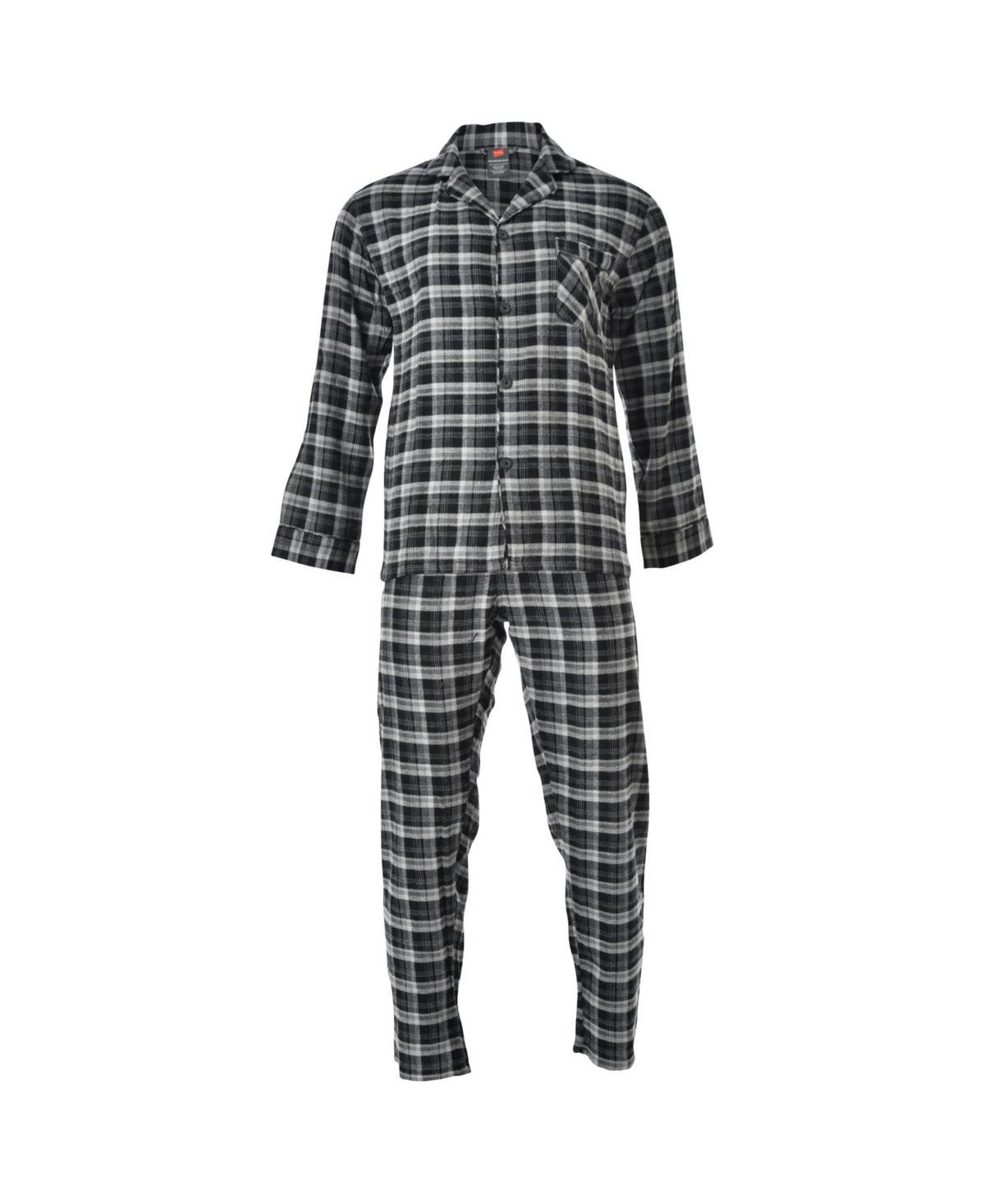 Men's Hanes Ultimate® Plaid Flannel Pajama Set, Size: XL, Red Buffalo Plaid Product Image