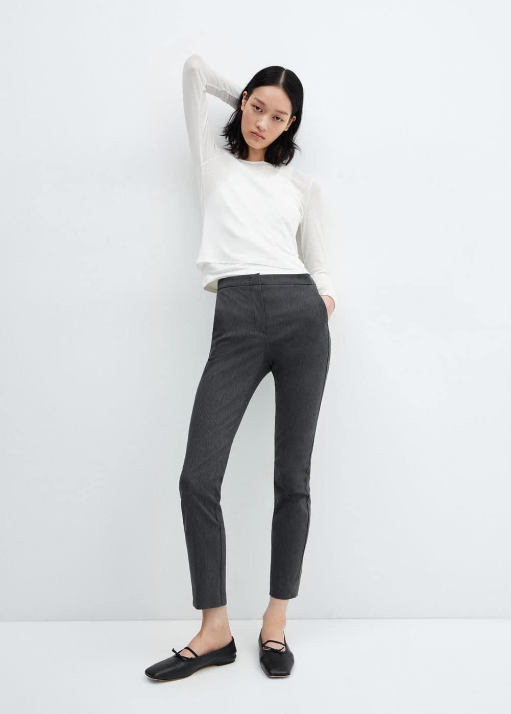 Mango Womens Crop Skinny Pants Product Image