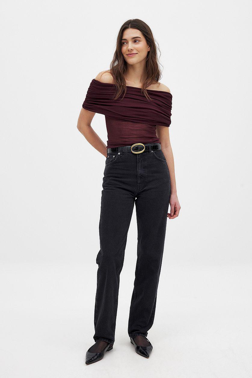 Off Shoulder Thin Knitted Top Product Image