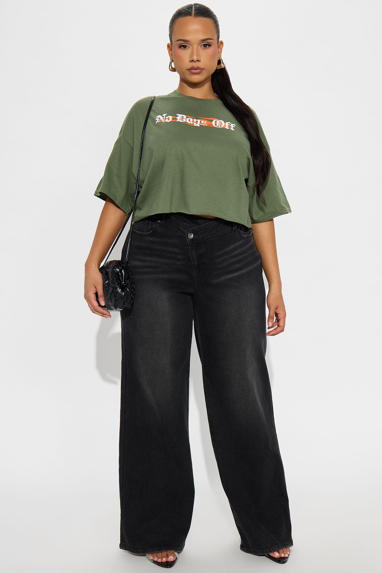 Eastside Low Rise Crossover Wide Leg Jean - Black Wash Product Image