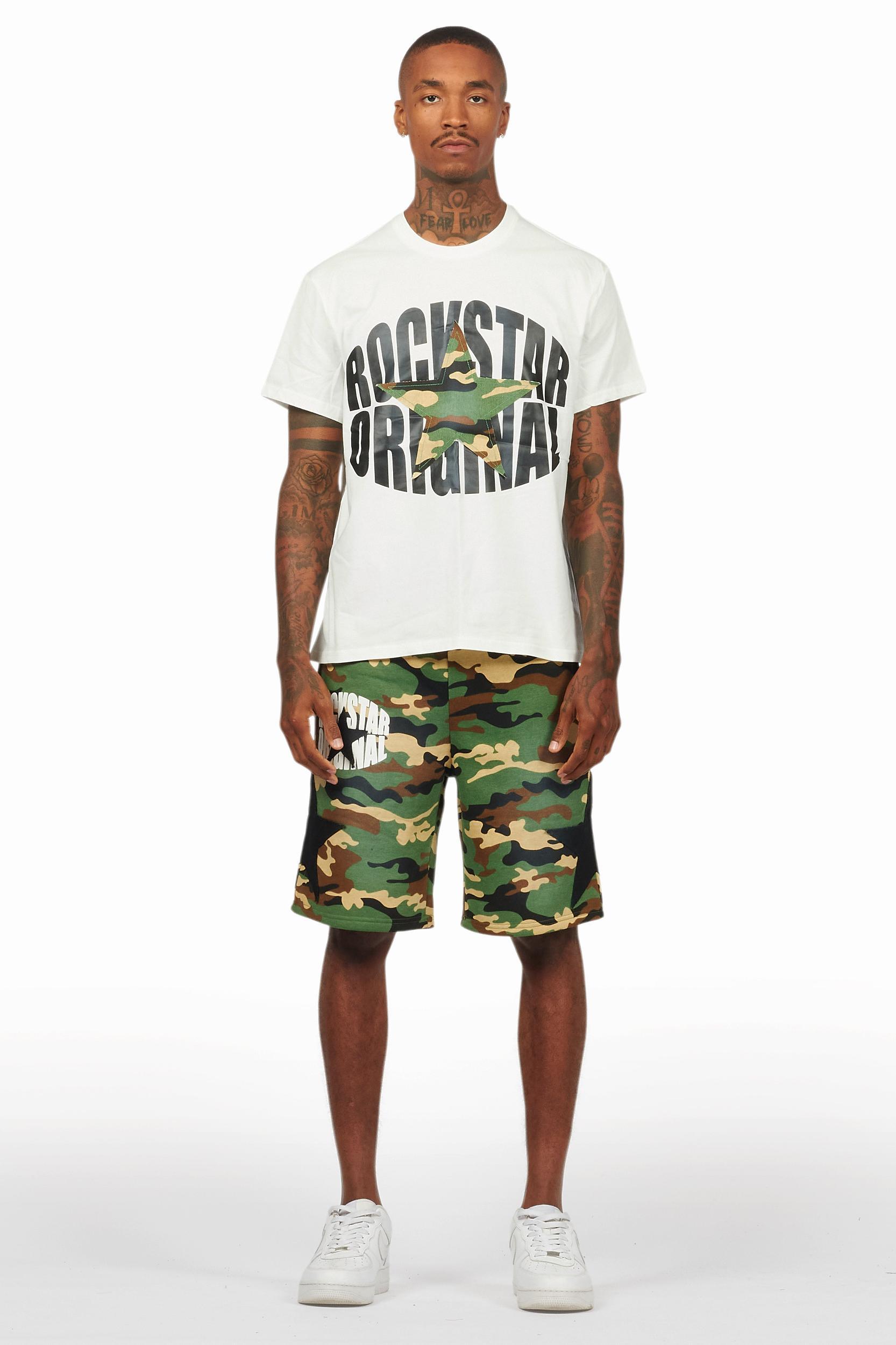 Sarge White/Camo T-Shirt/Short Set Male Product Image