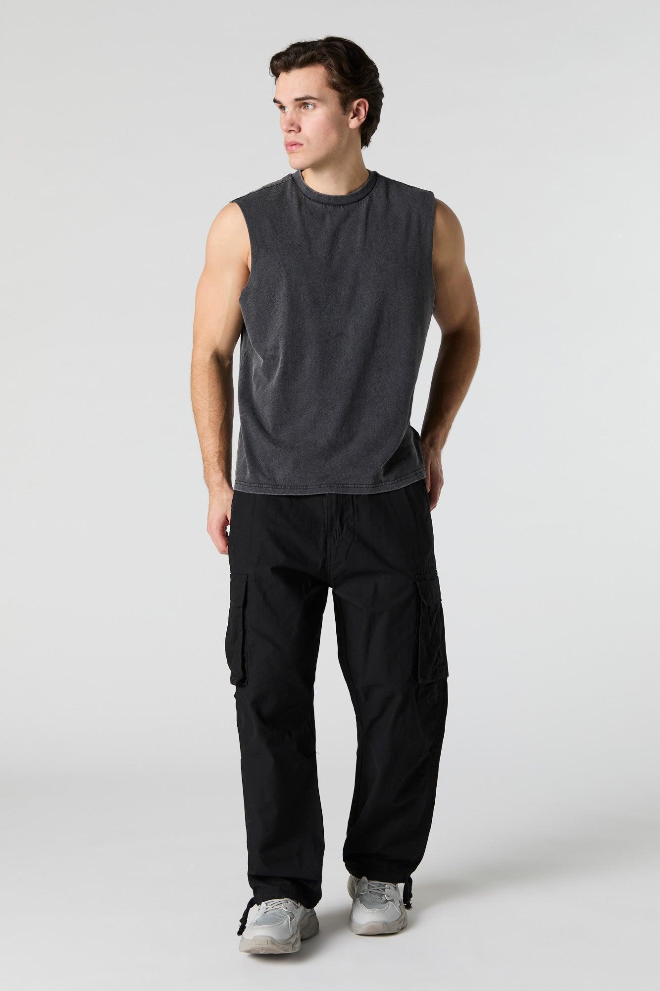 Drawstring Hem Baggy Cargo Pant Male Product Image