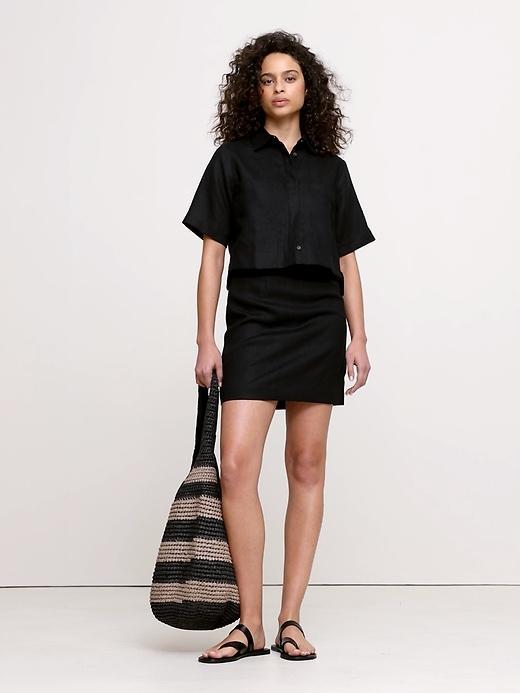 Linen Mini Skirt Product Image