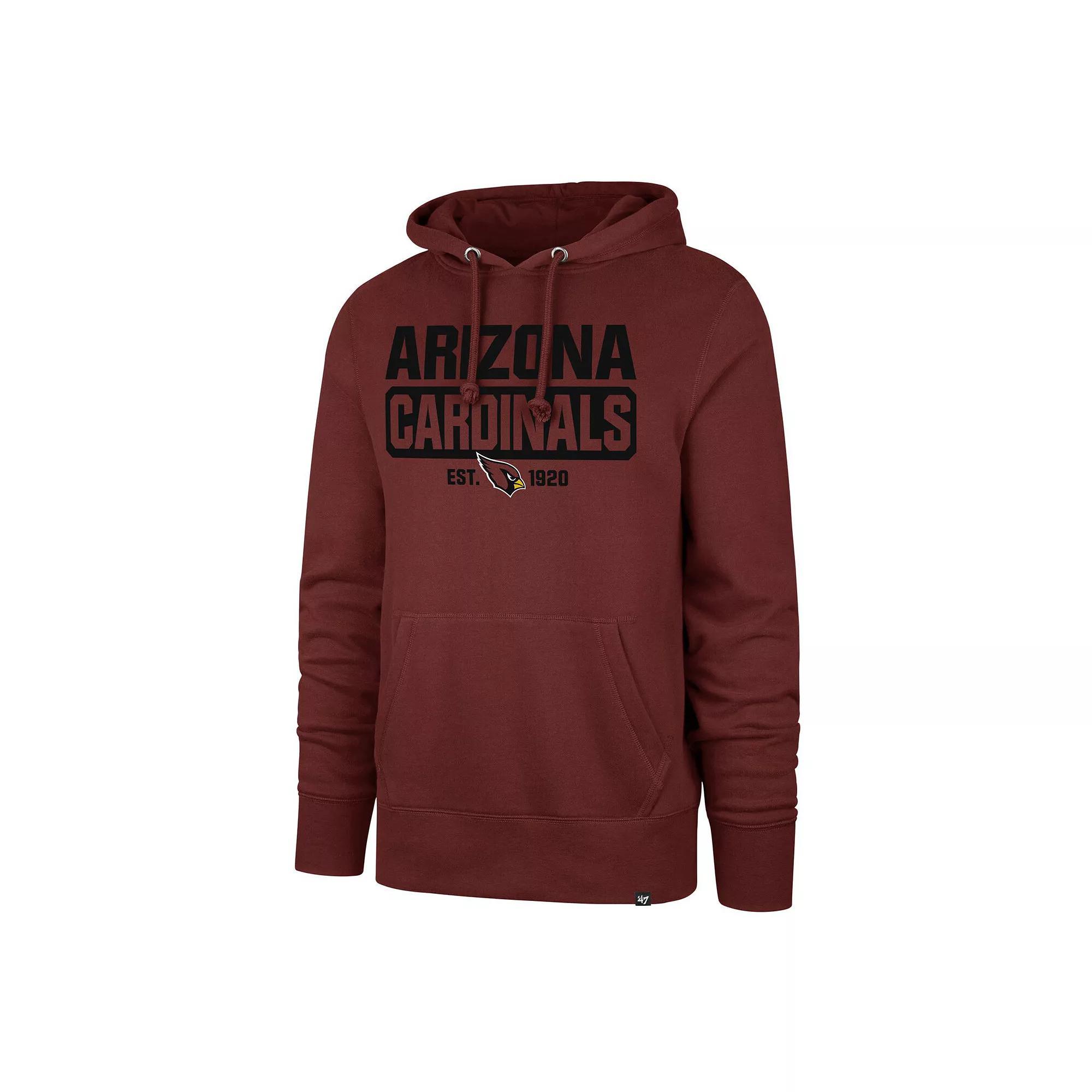 Men's '47 Cardinal Arizona Cardinals Box Out Headline Pullover Hoodie, Size: Large, Red Product Image