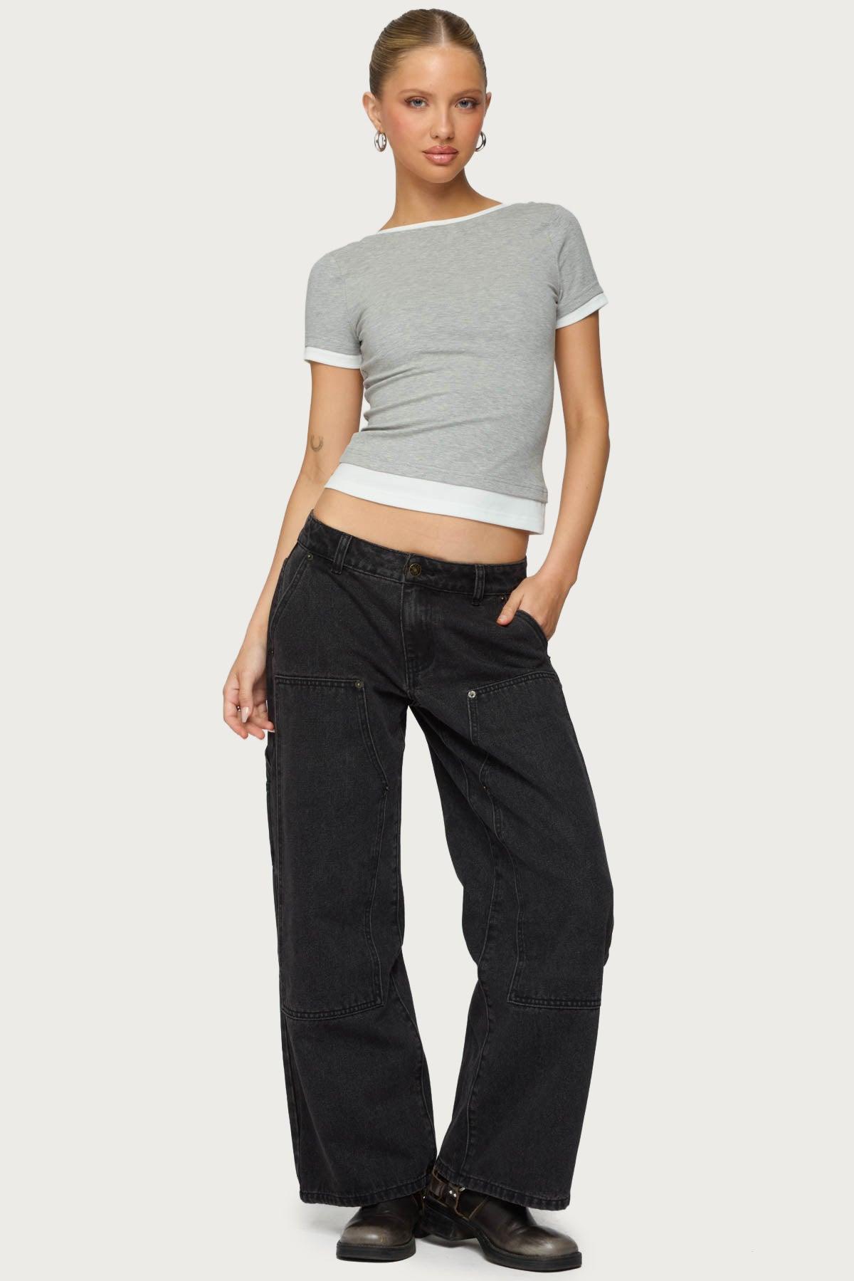 Petite Ayla Low Rise Carpenter Jeans Product Image