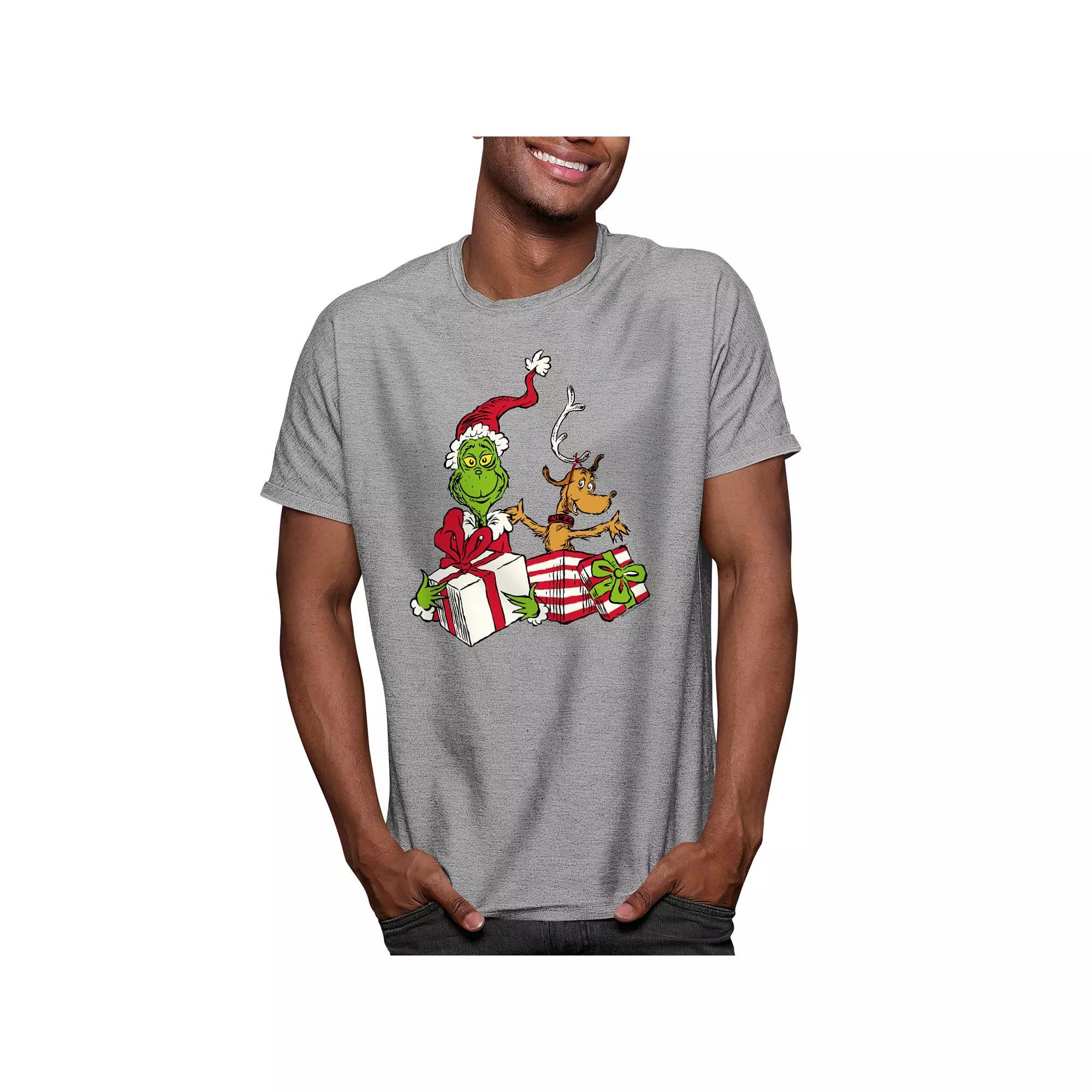 Mens Dr. Seuss The Grinch Max Tee Grey Military Green Product Image