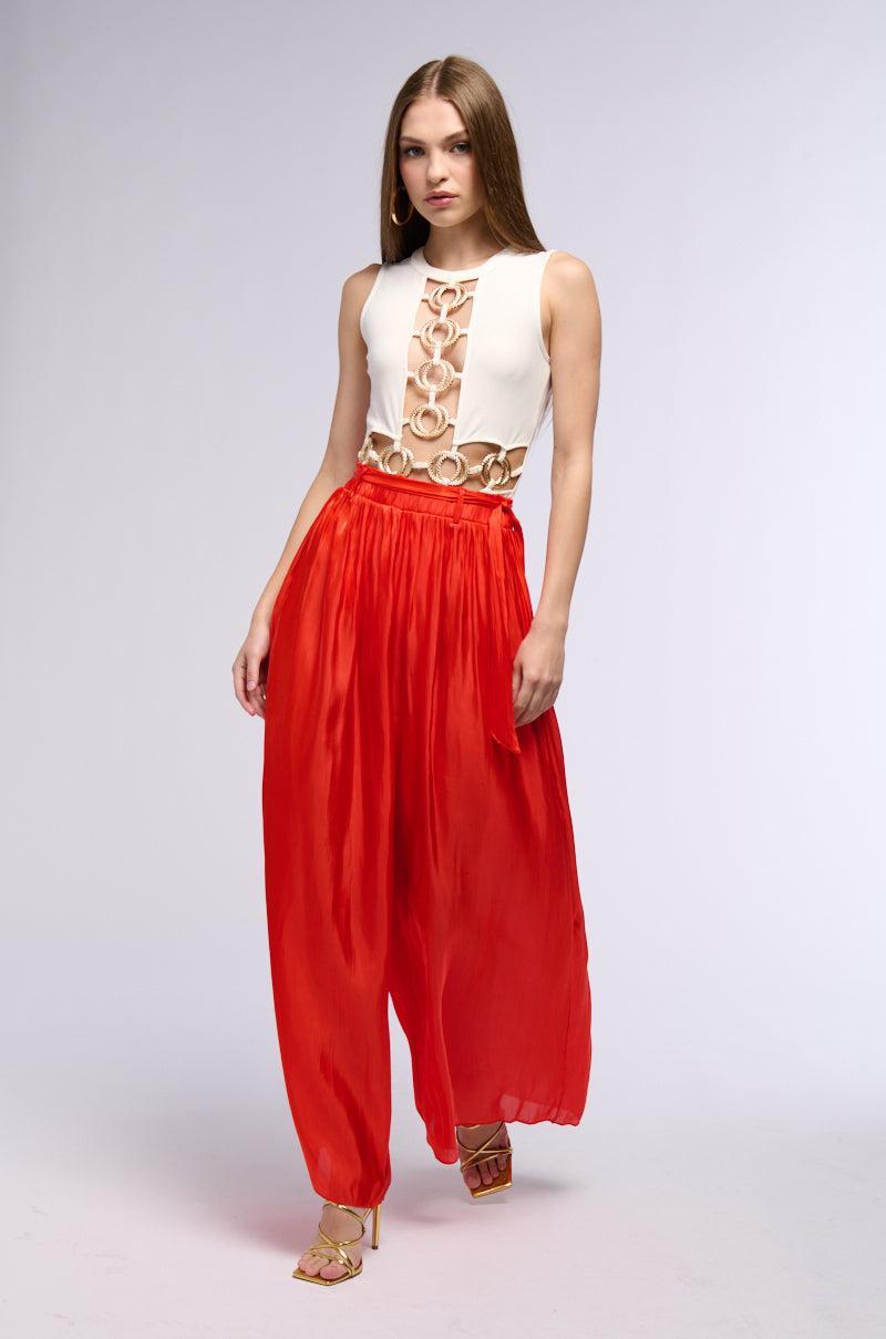 STAY A WHILE ORGANZA PALAZZO PANTS Product Image