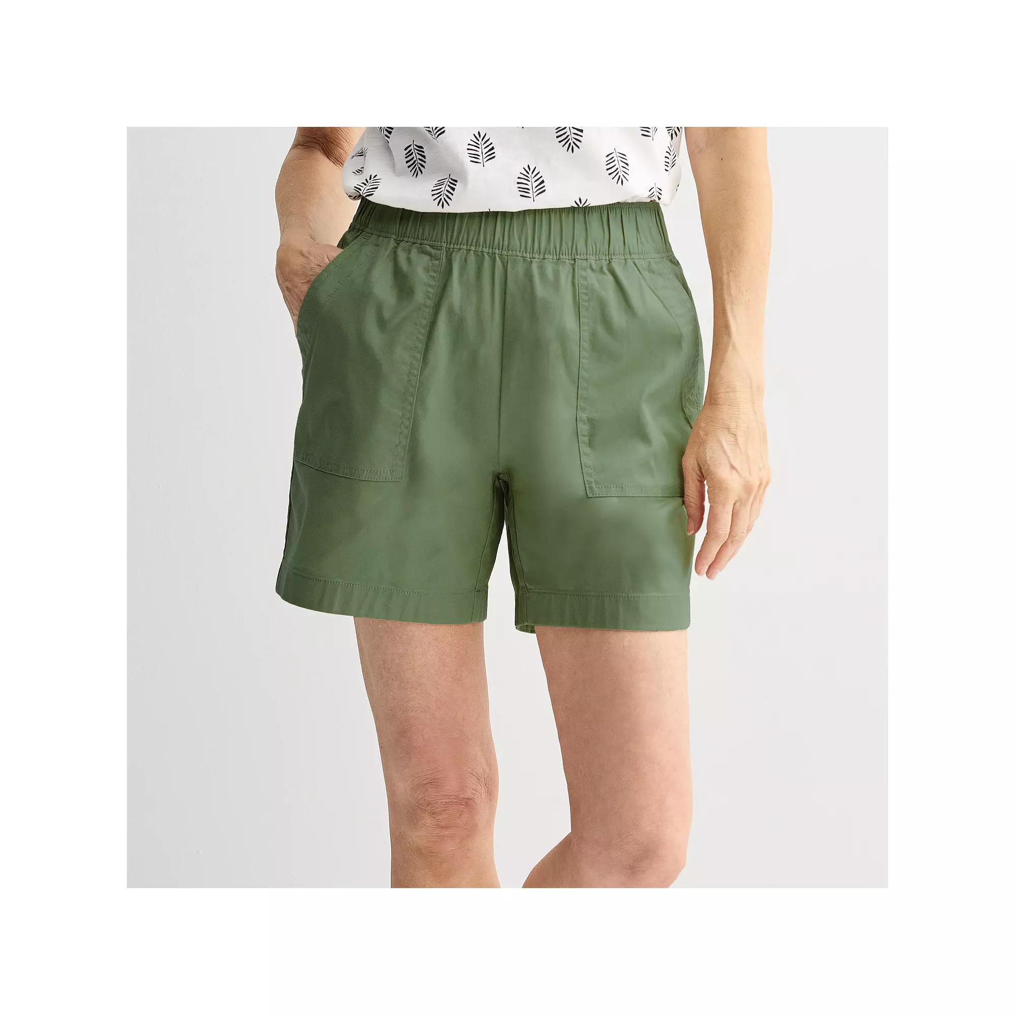 Petite Croft & Barrow® Pull On Twill Shorts, Women's, Size: XL Petite, Manolo Green Product Image