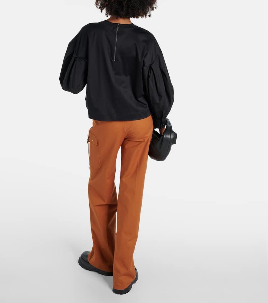 MAX MARA Dolly Cotton Jersey And Poplin Top In Black Product Image