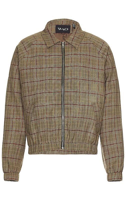 WAO Plaid Bomber Jacket in Brown Product Image