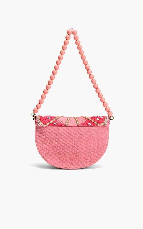 Cresent Pink Lemon Embellished Shoulder Bag Product Image
