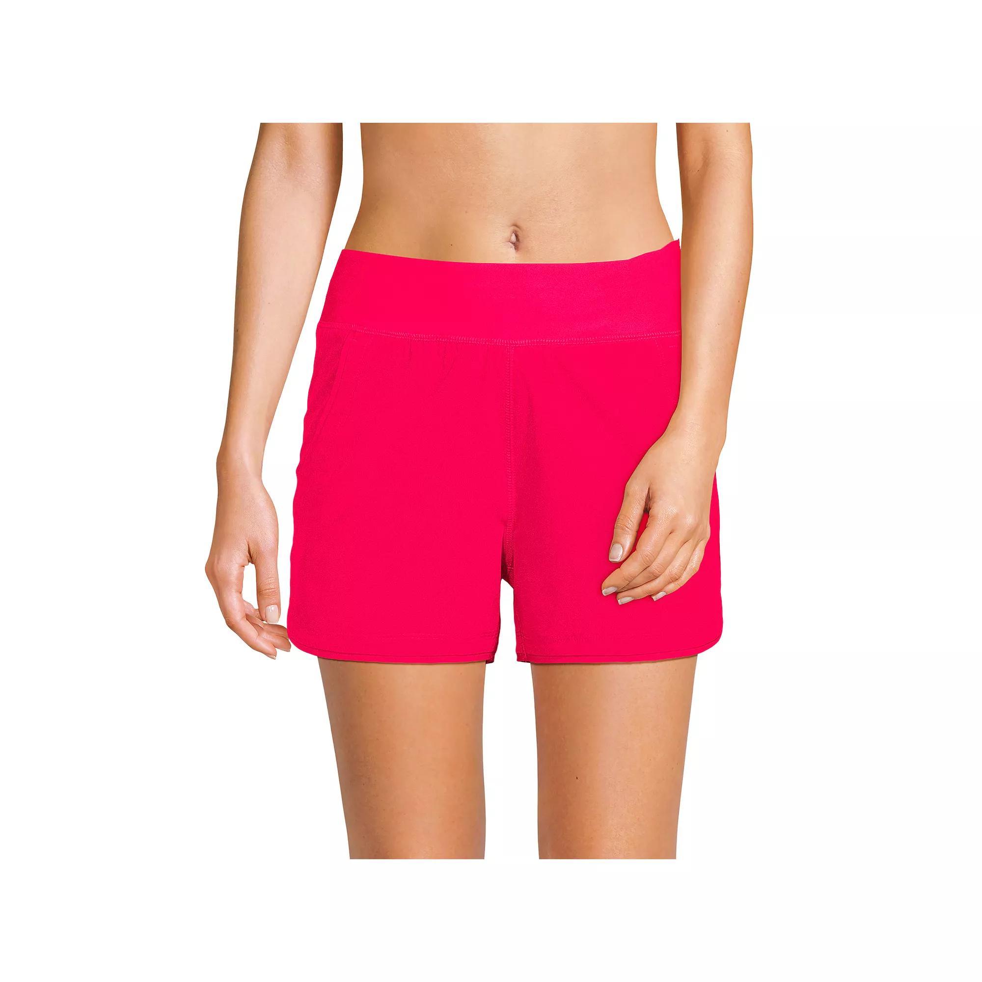 Women's Lands' End 3" Quick Dry Swim Shorts With Panty, Size: 12, Pink Rose Product Image