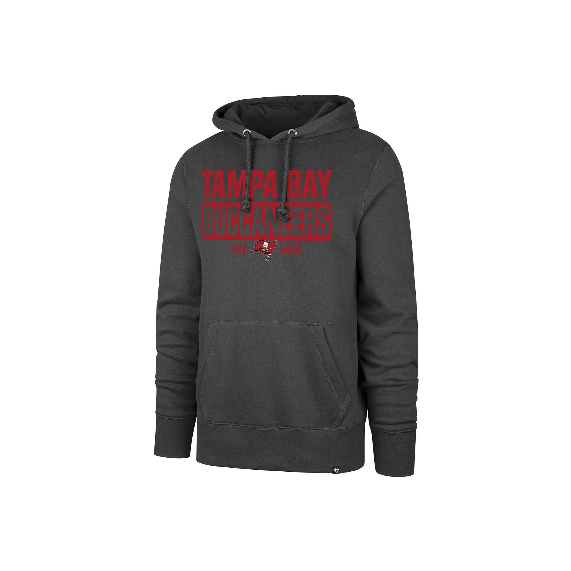 Men's '47 Pewter Tampa Bay Buccaneers Box Out Headline Pullover Hoodie, Size: Large, Charco Product Image