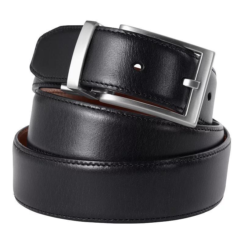Men's Lands' End Reversible Belt, Size: 34, Red Dark Brown Product Image