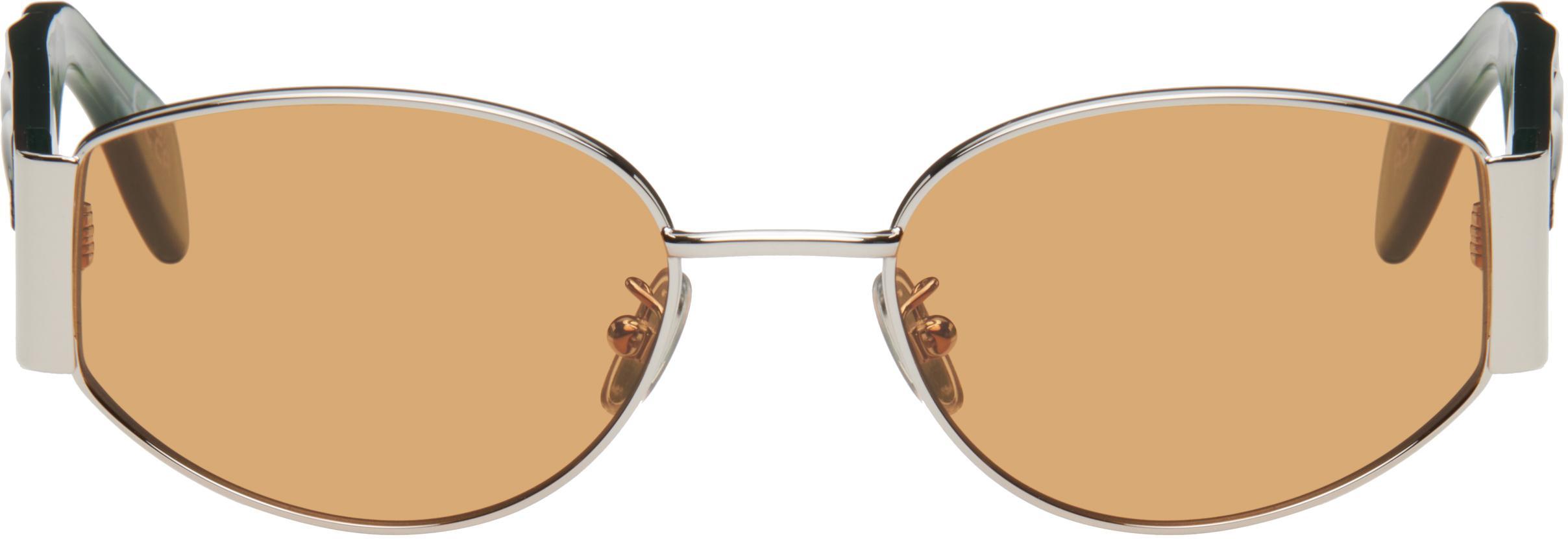 RETROSUPERFUTURE Silver & Green X Sunglasses In Gold Product Image
