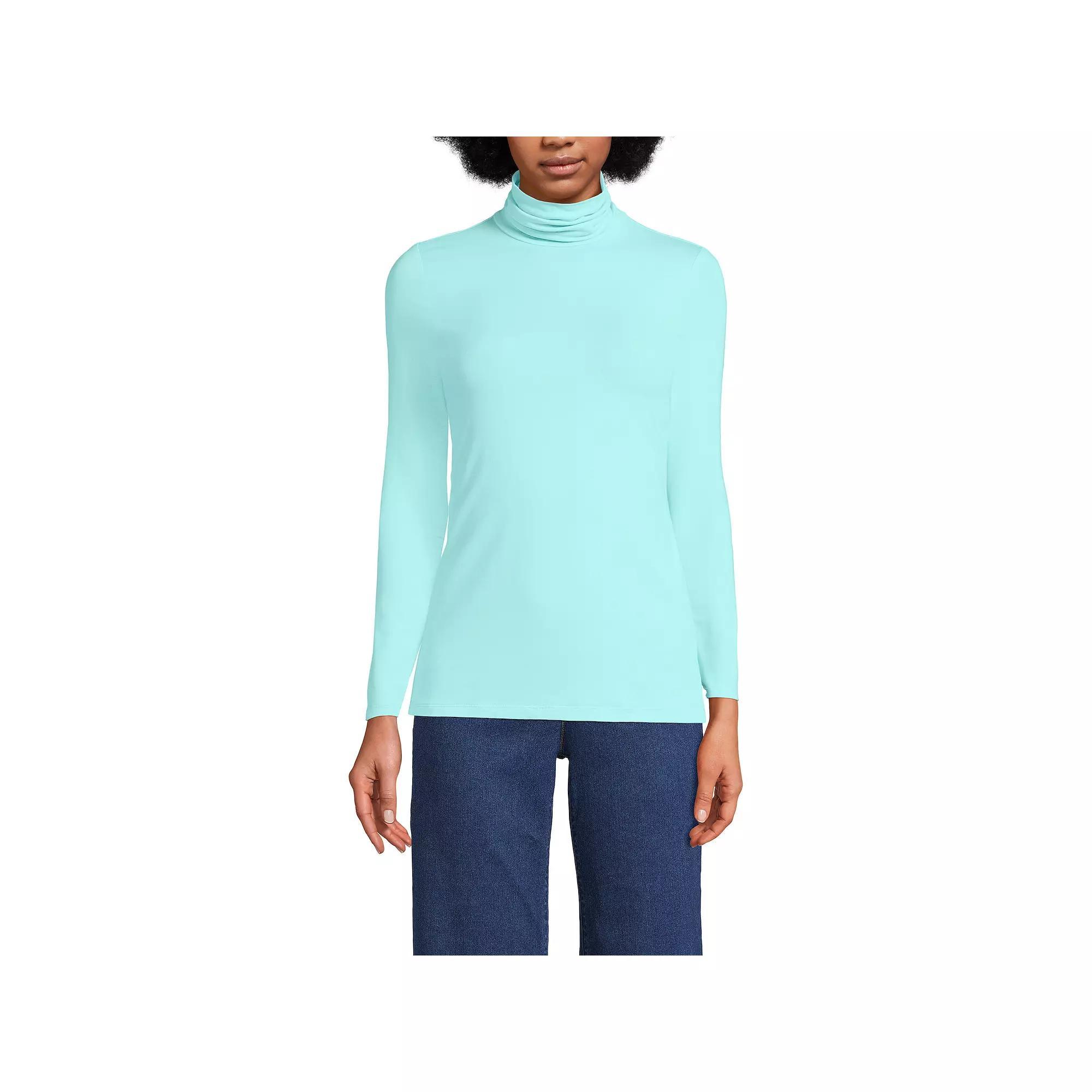 Womens Lands End Lightweight Fitted Turtleneck Product Image