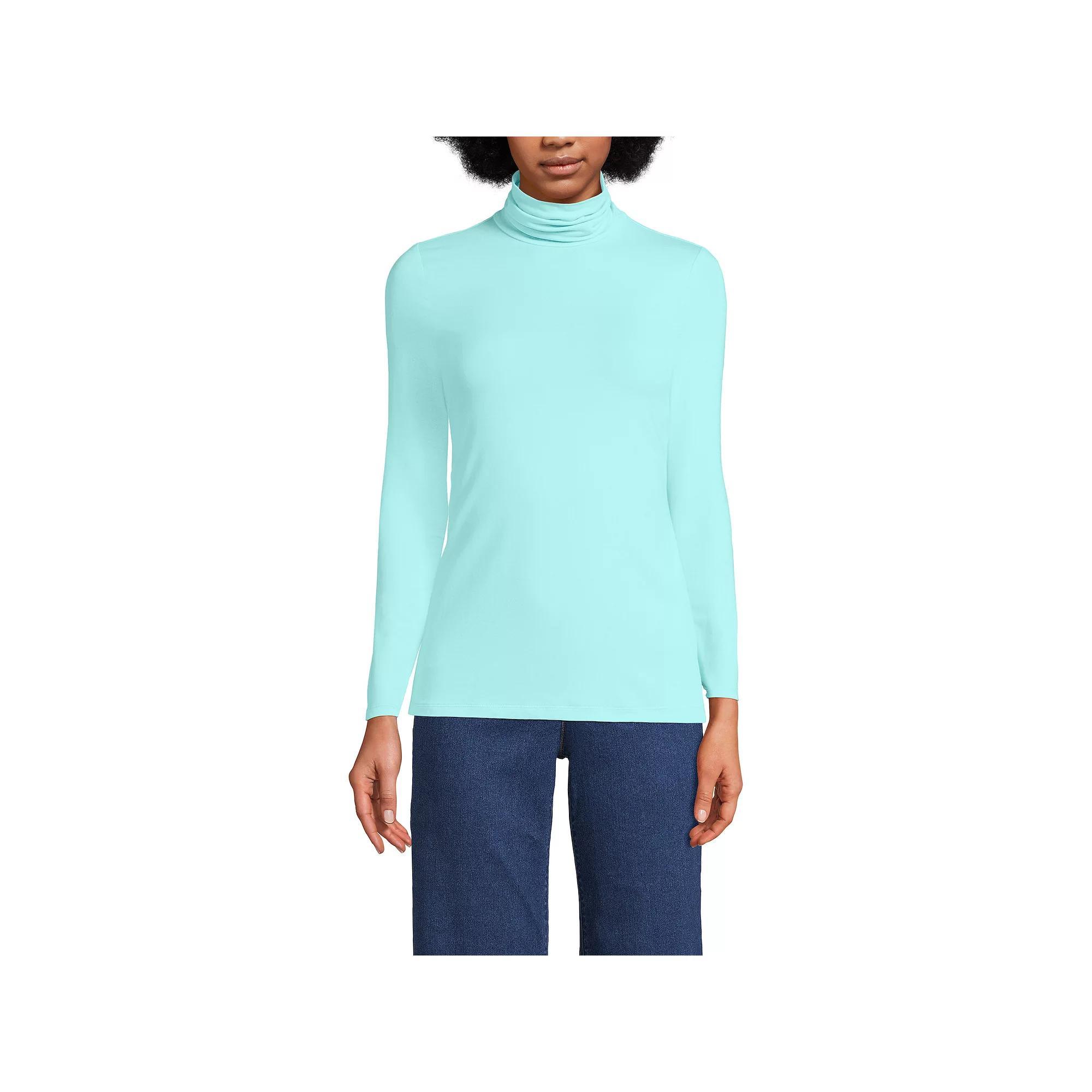 Womens Lands End Lightweight Fitted Turtleneck Product Image