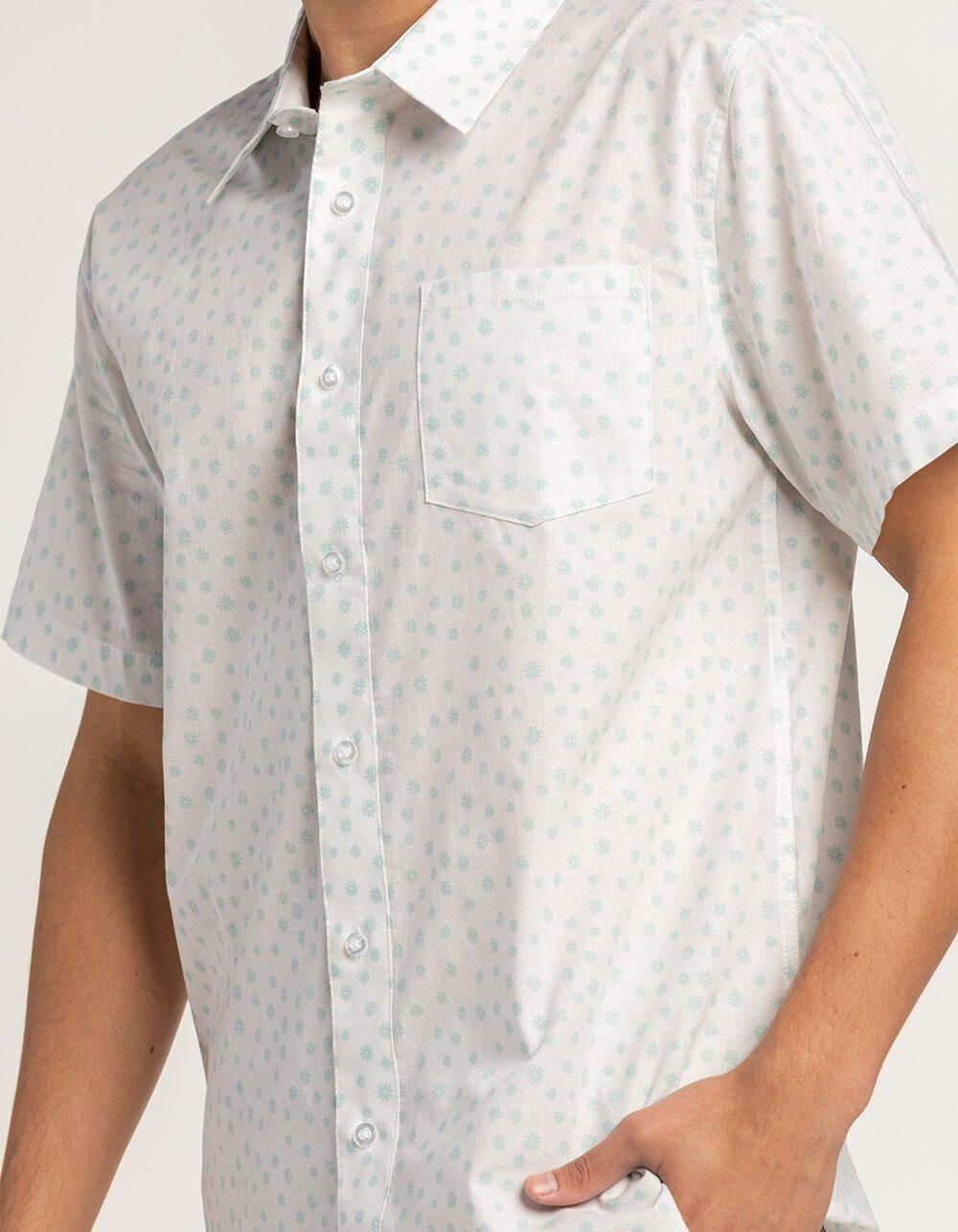 RSQ Mens Floral Button Up Shirt - WHITE Product Image