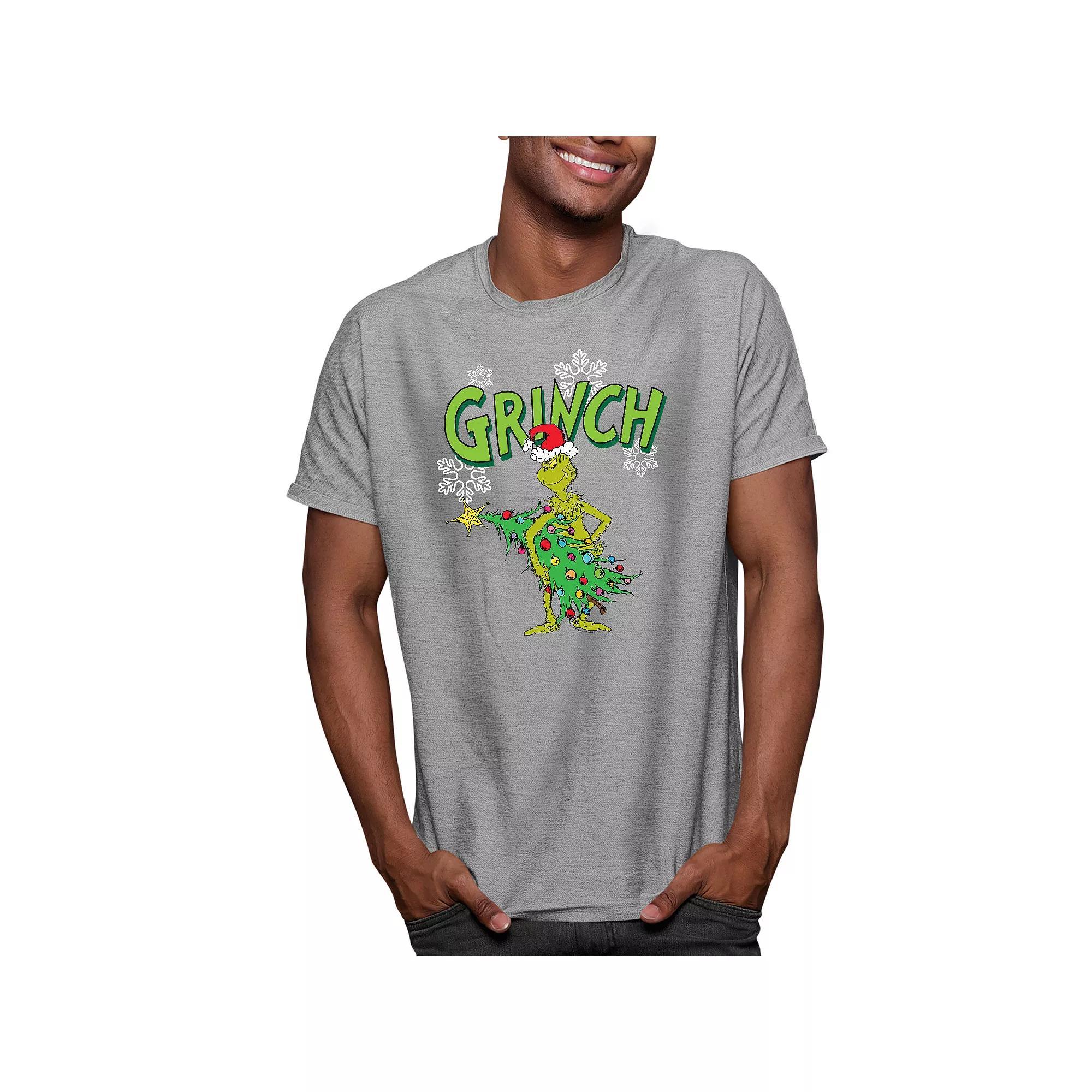 Mens Dr. Seuss The Grinch Tee Athletic Grey Product Image