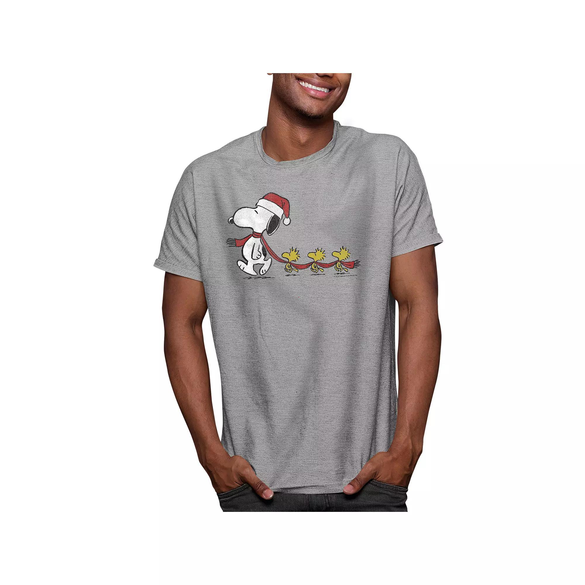 Men's Peanuts Line Up Tee, Size: Small, Athletic Grey Product Image