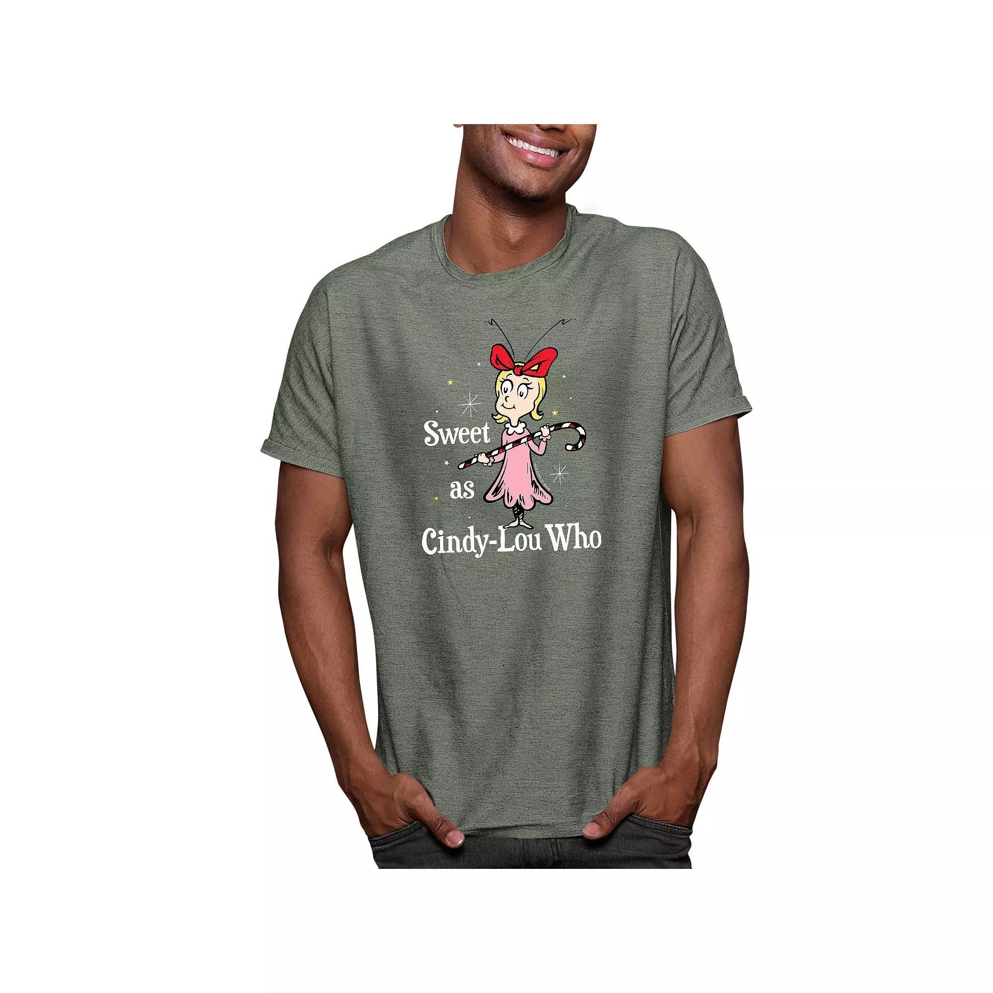 Men's Dr. Seuss The Grinch Cindy-Lou Who Tee, Size: Medium, Grey Green Product Image