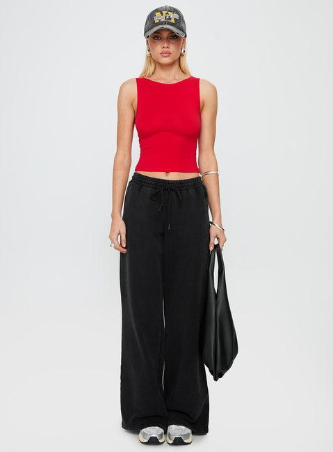 Bleeker High Neck Top Red Product Image