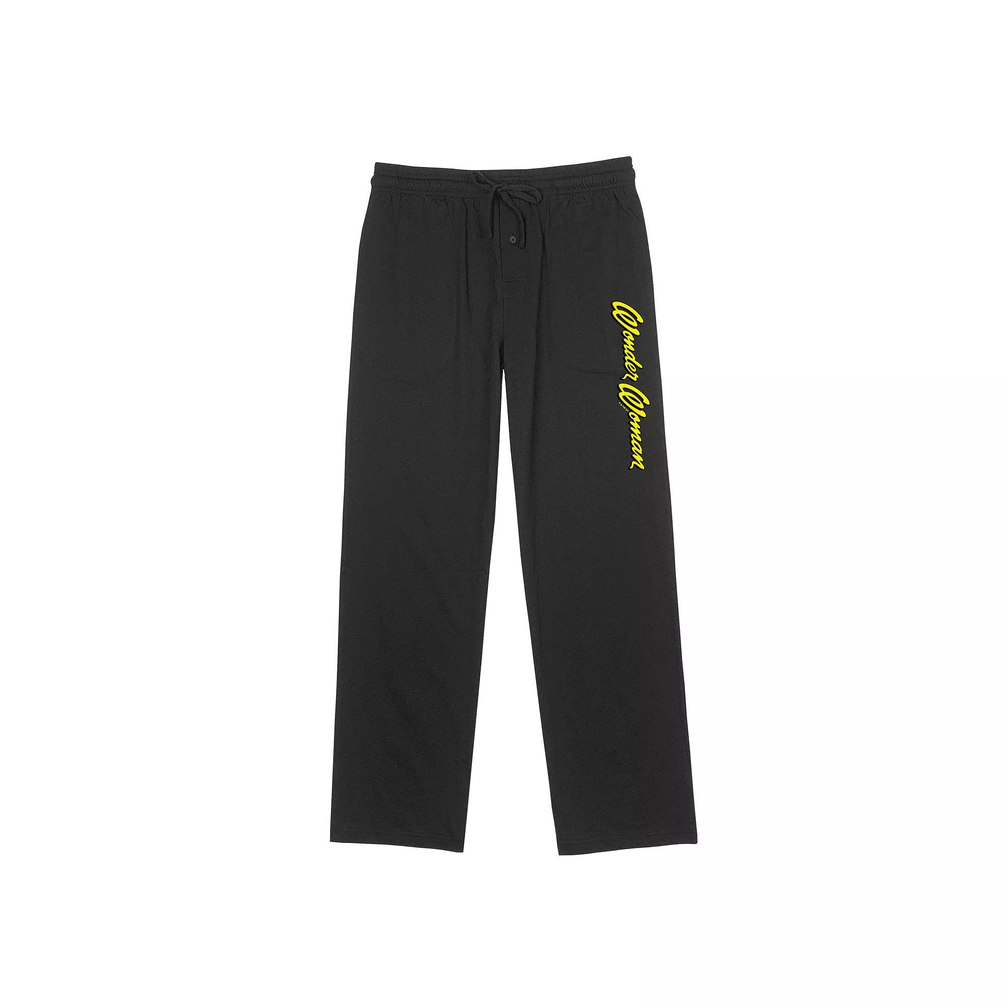 Men's Wonder Woman Vertical Emblems Pajama Pants, Size: Small, Black Product Image