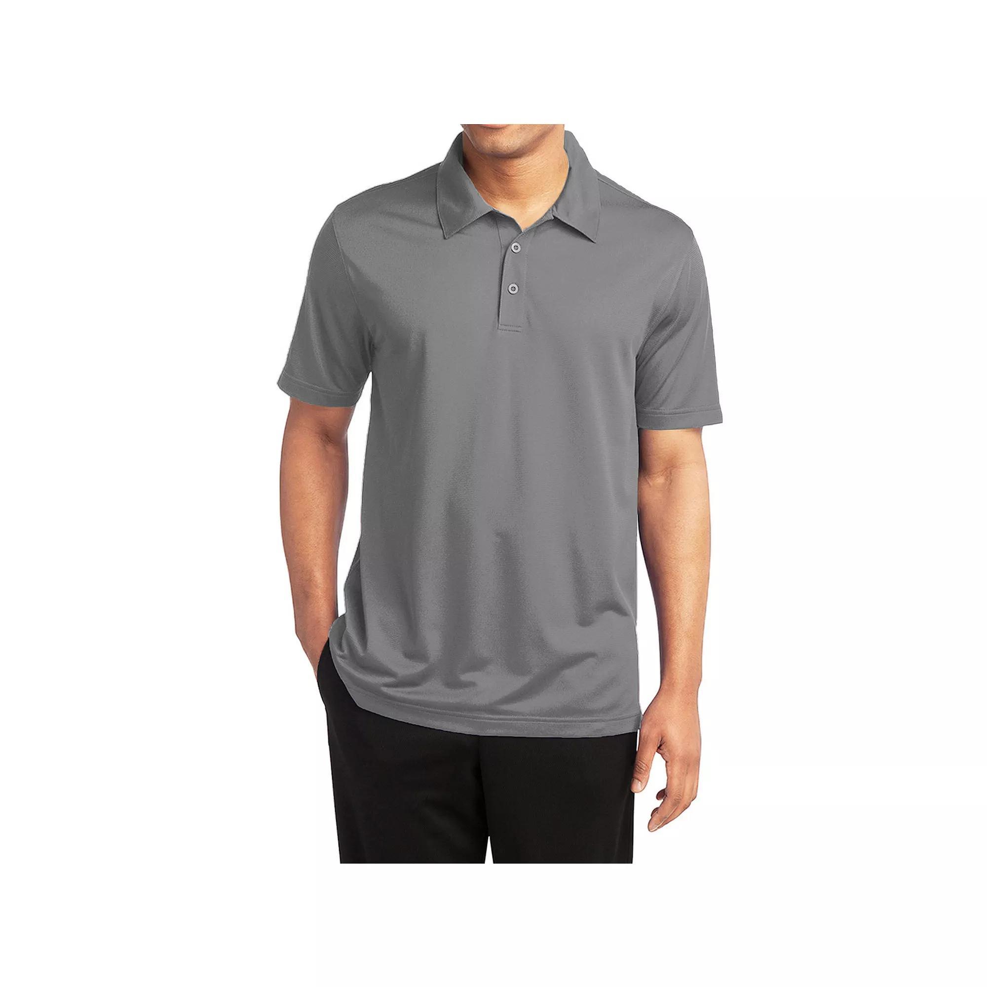 Men's Galaxy By Harvic Moisture-Wicking Polo, Size: 3XL, Gray Product Image