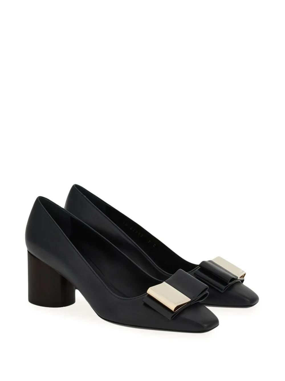 60mm Double-bow leather pumps Product Image