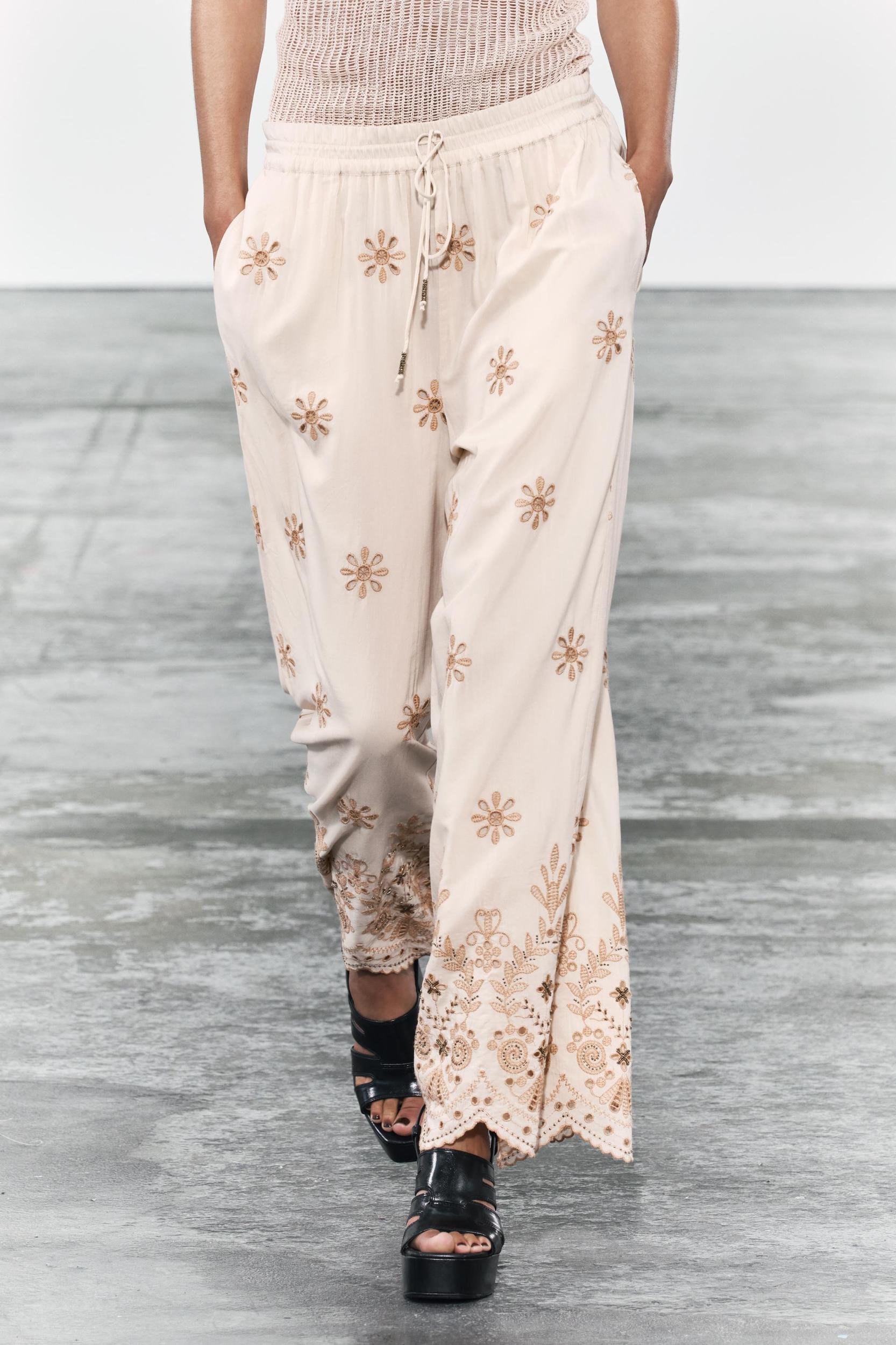 EMBROIDERED PANTS ZW COLLECTION Product Image