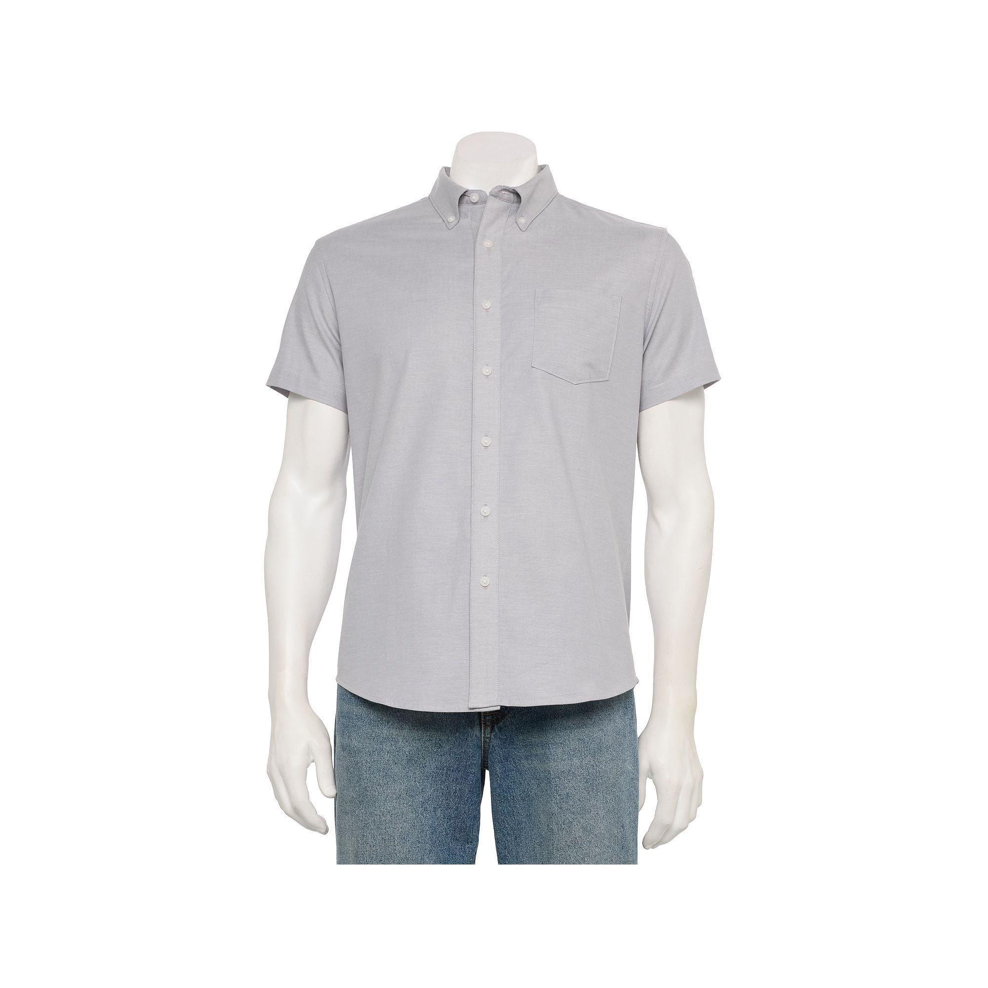 Men's Sonoma Goods For Life® Adaptive Short Sleeve Perfect Length Shirt, Size: XS, Castlerock Product Image