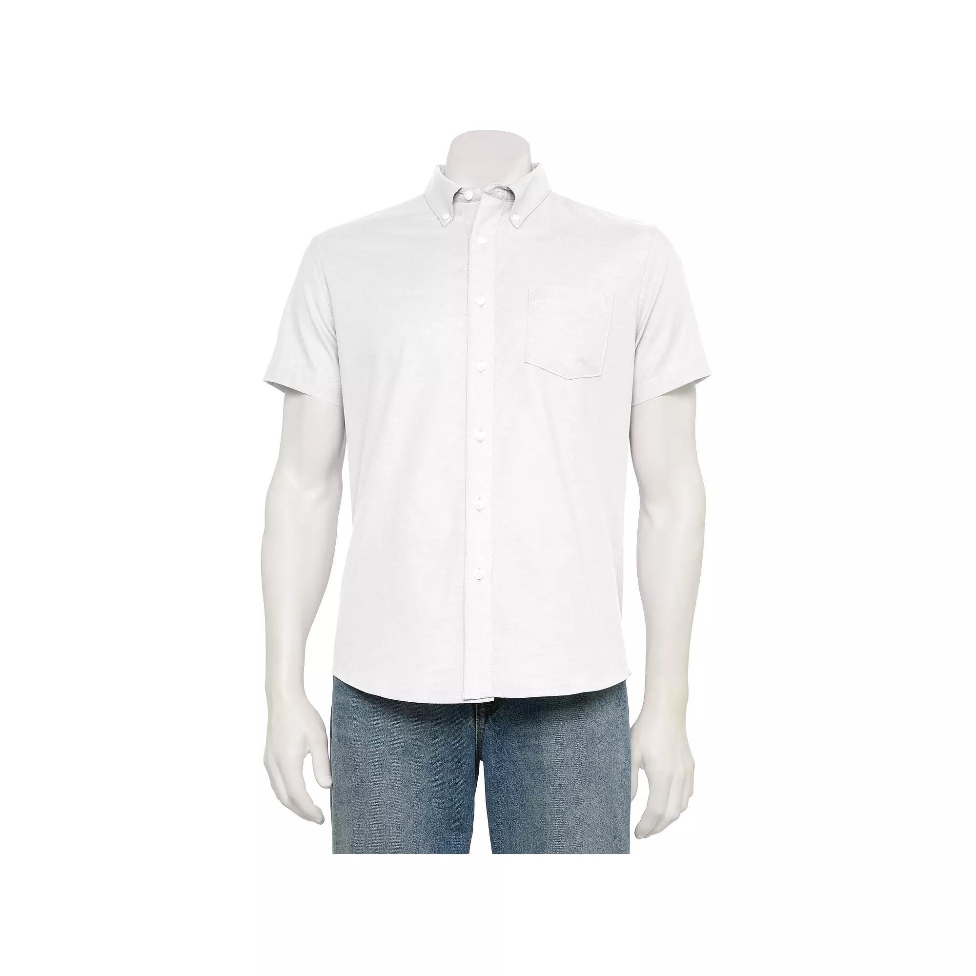 Men's Sonoma Goods For Life® Adaptive Short Sleeve Perfect Length Shirt, Size: Large, Modern White Product Image