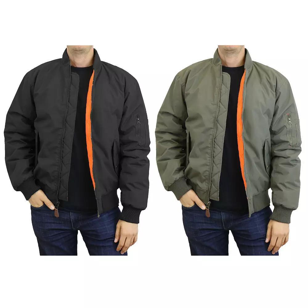 2-Pack Men's Spire by Galaxy Heavyweight MA-1 Flight Jacket, Size: Medium, Black Olive Product Image