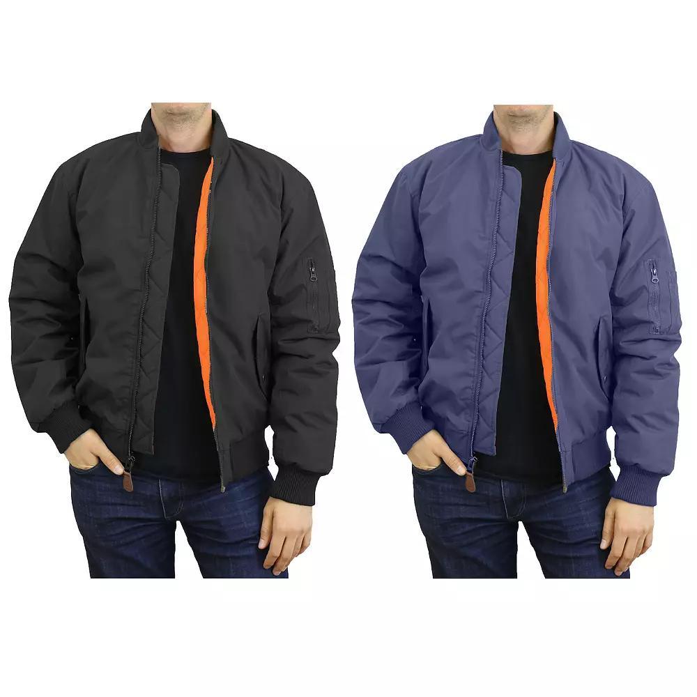 2-Pack Men's Spire by Galaxy Heavyweight MA-1 Flight Jacket, Size: XL, Black Navy Product Image